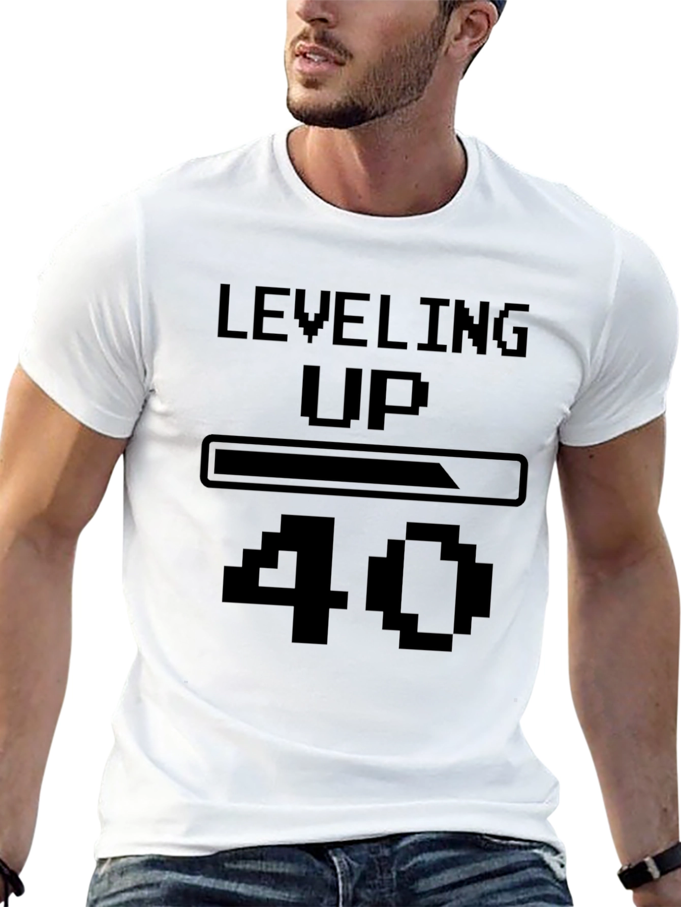 Leveling Up 40 Black T-Shirt