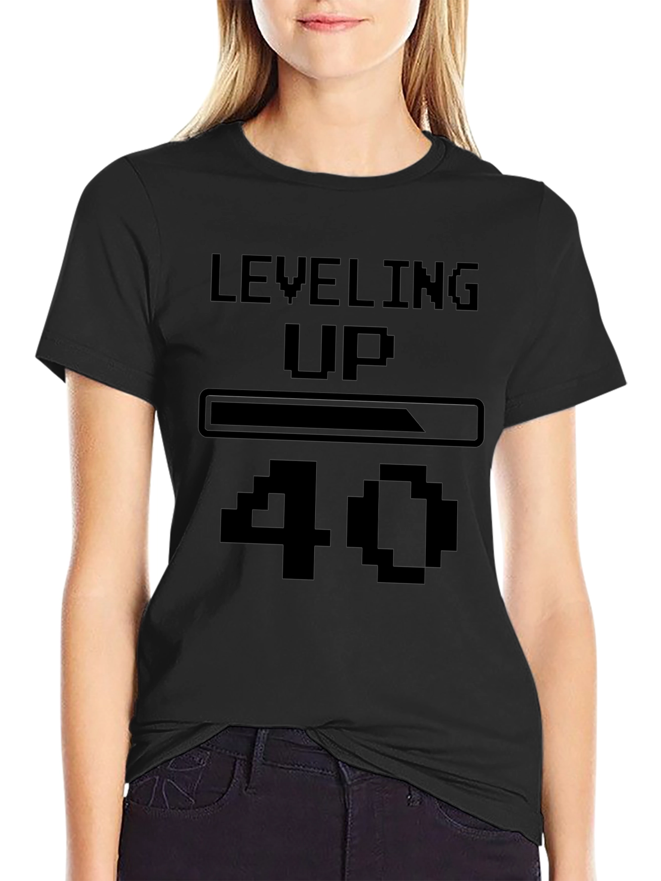 Leveling Up 40 Black T-Shirt