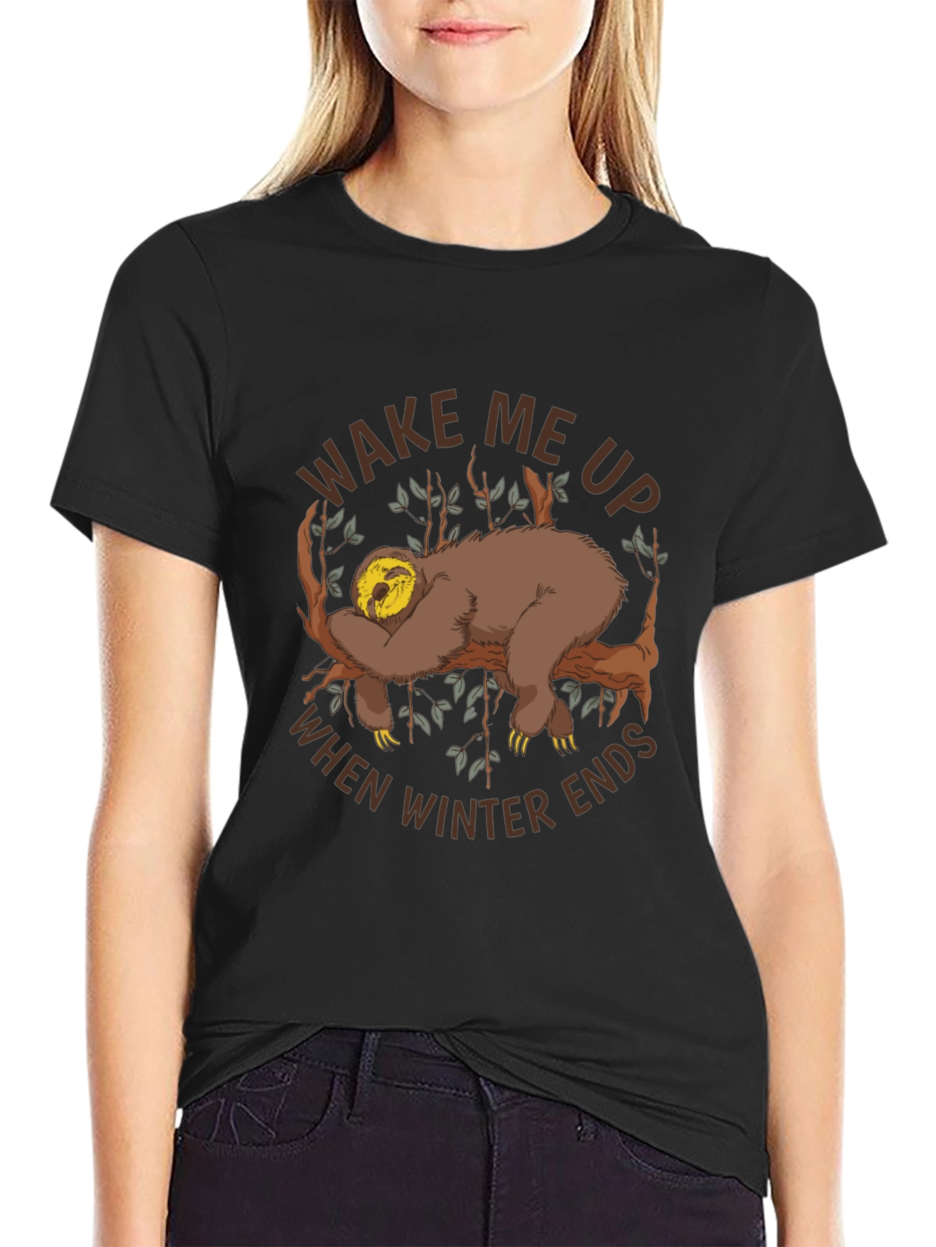 Wake Me Up Sloth Graphic Tee
