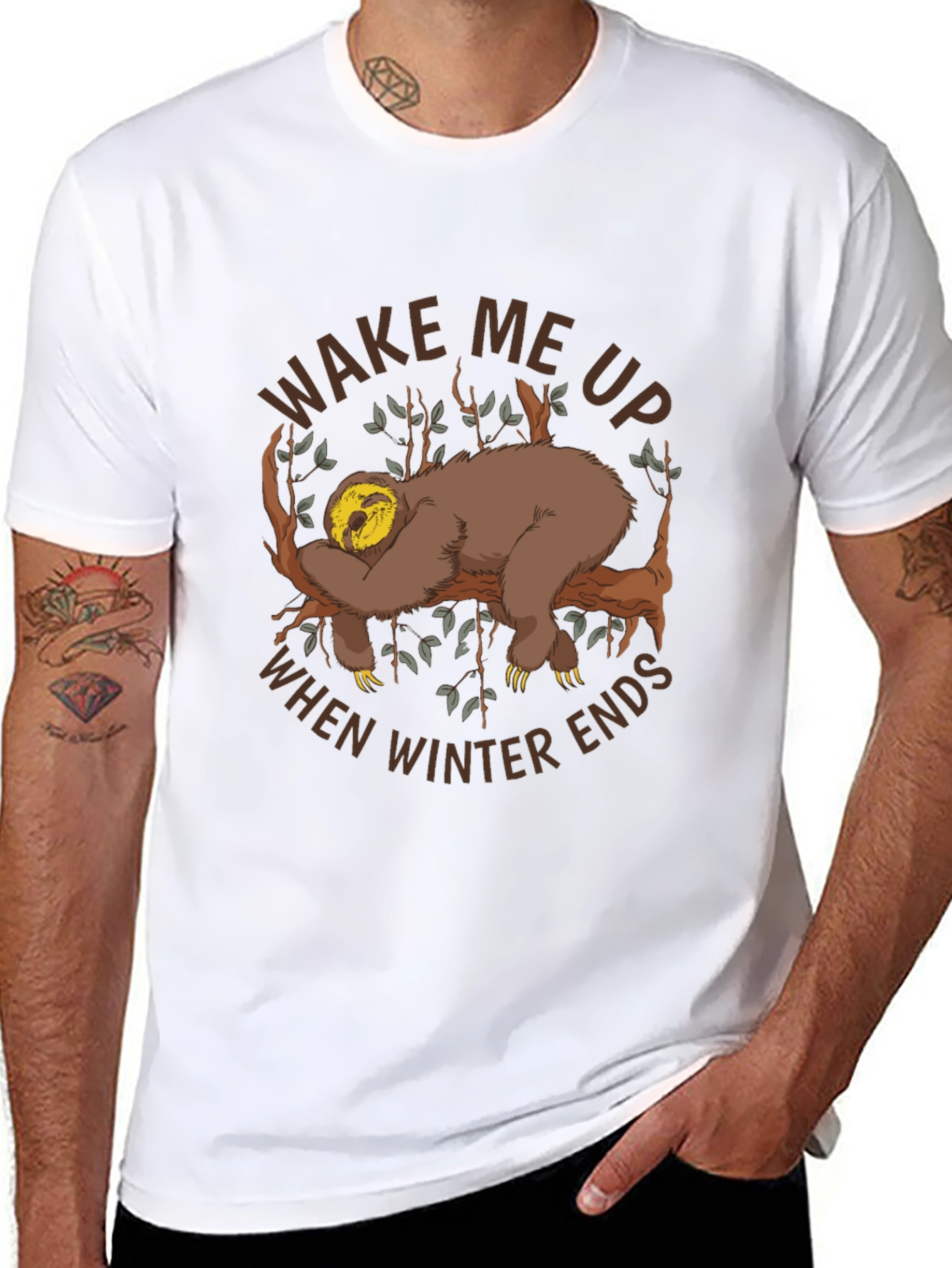 Wake Me Up Sloth Graphic Tee