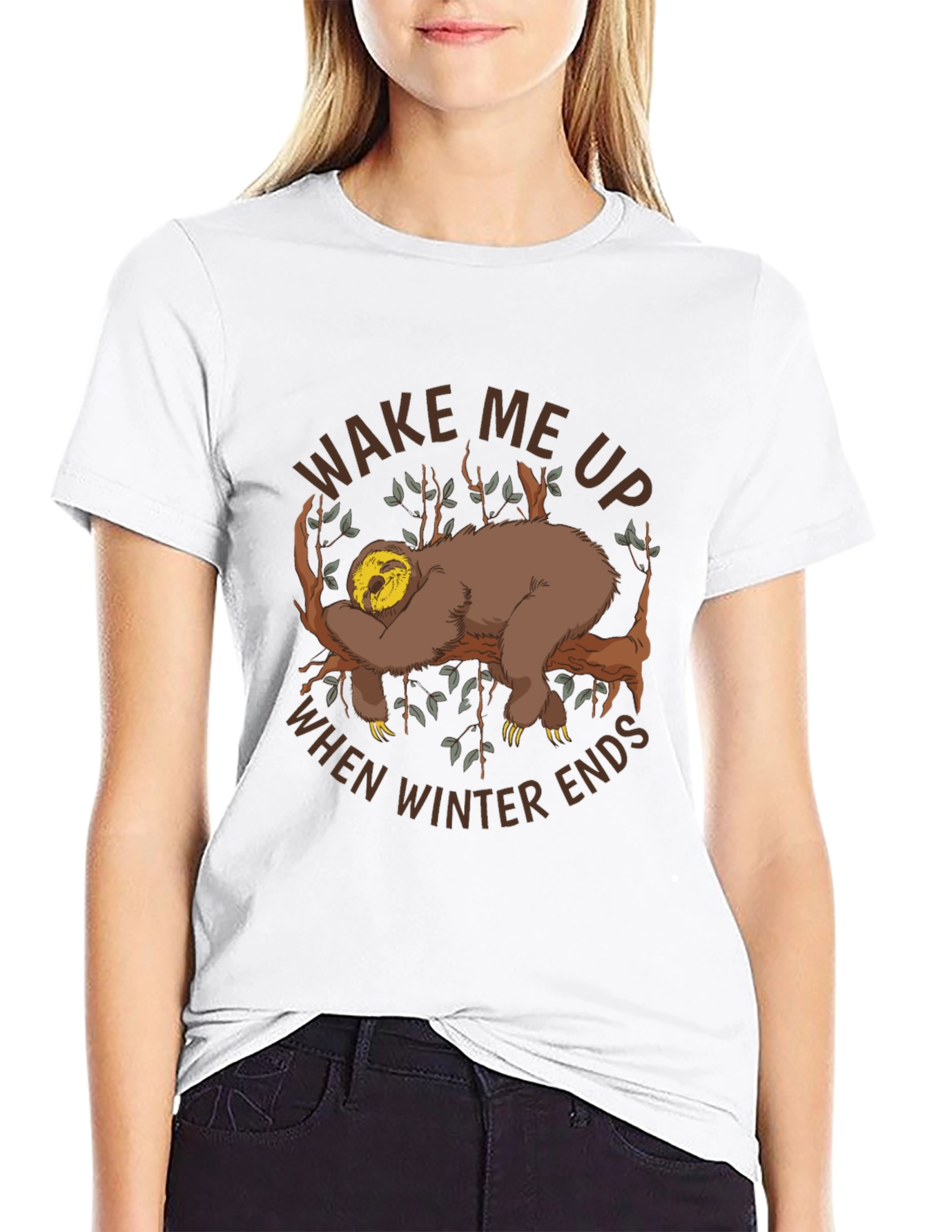 Wake Me Up Sloth Graphic Tee