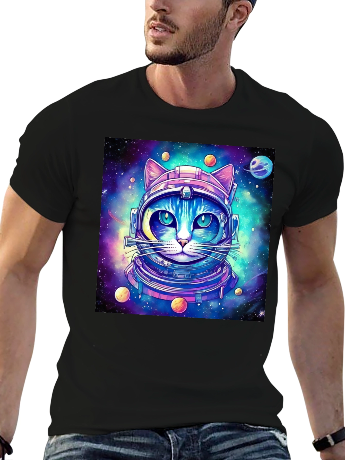 Space Cat T-Shirt - Galaxy Kitten Astronaut Tee