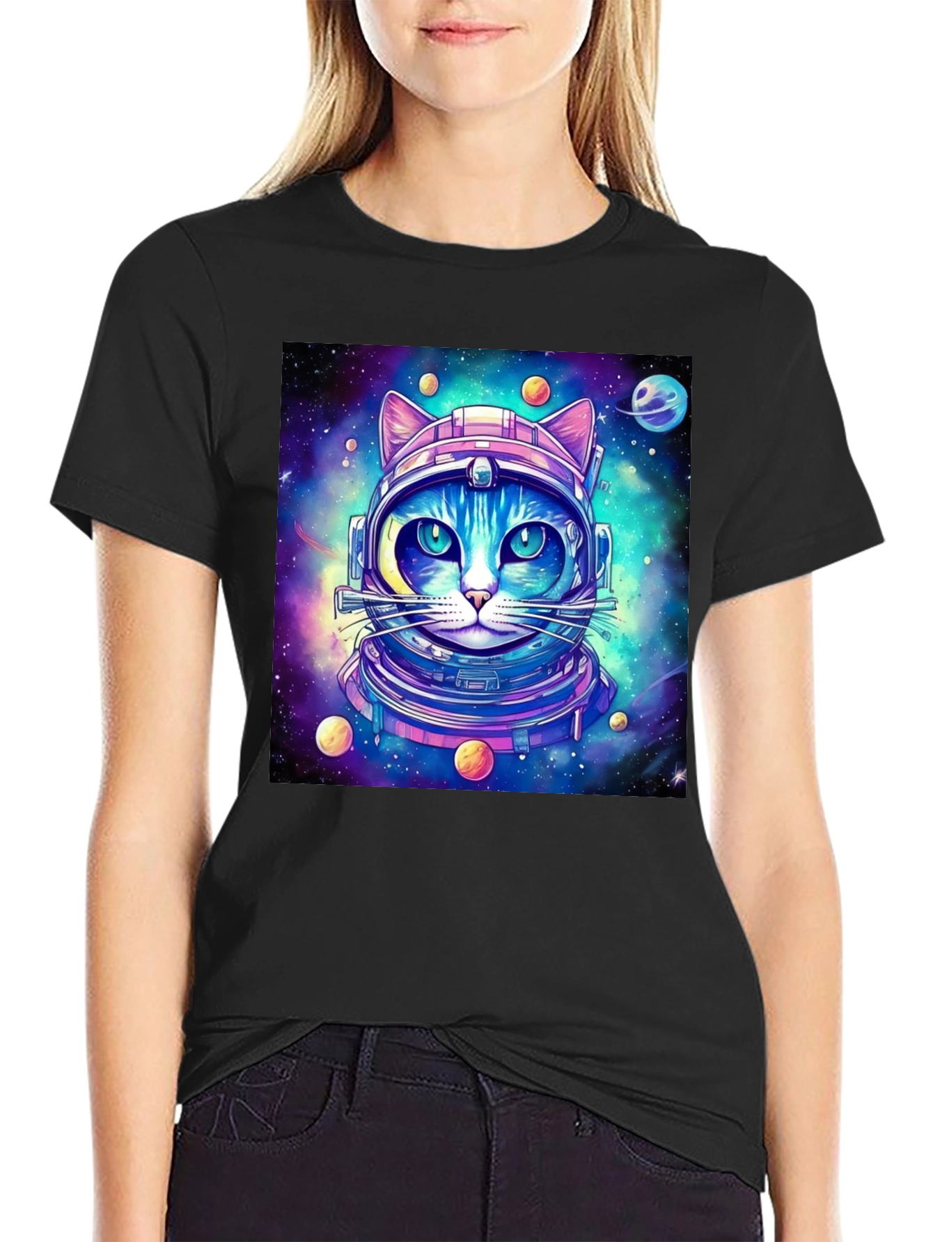 Space Cat T-Shirt - Galaxy Kitten Astronaut Tee