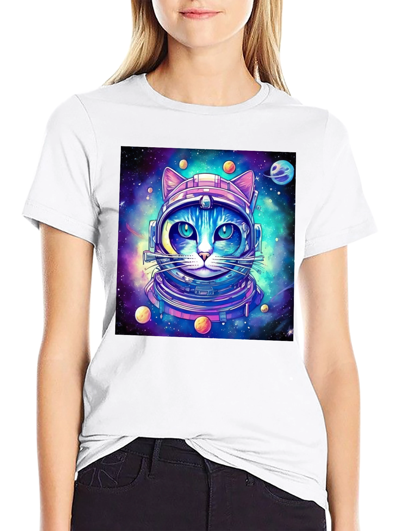 Space Cat T-Shirt - Galaxy Kitten Astronaut Tee