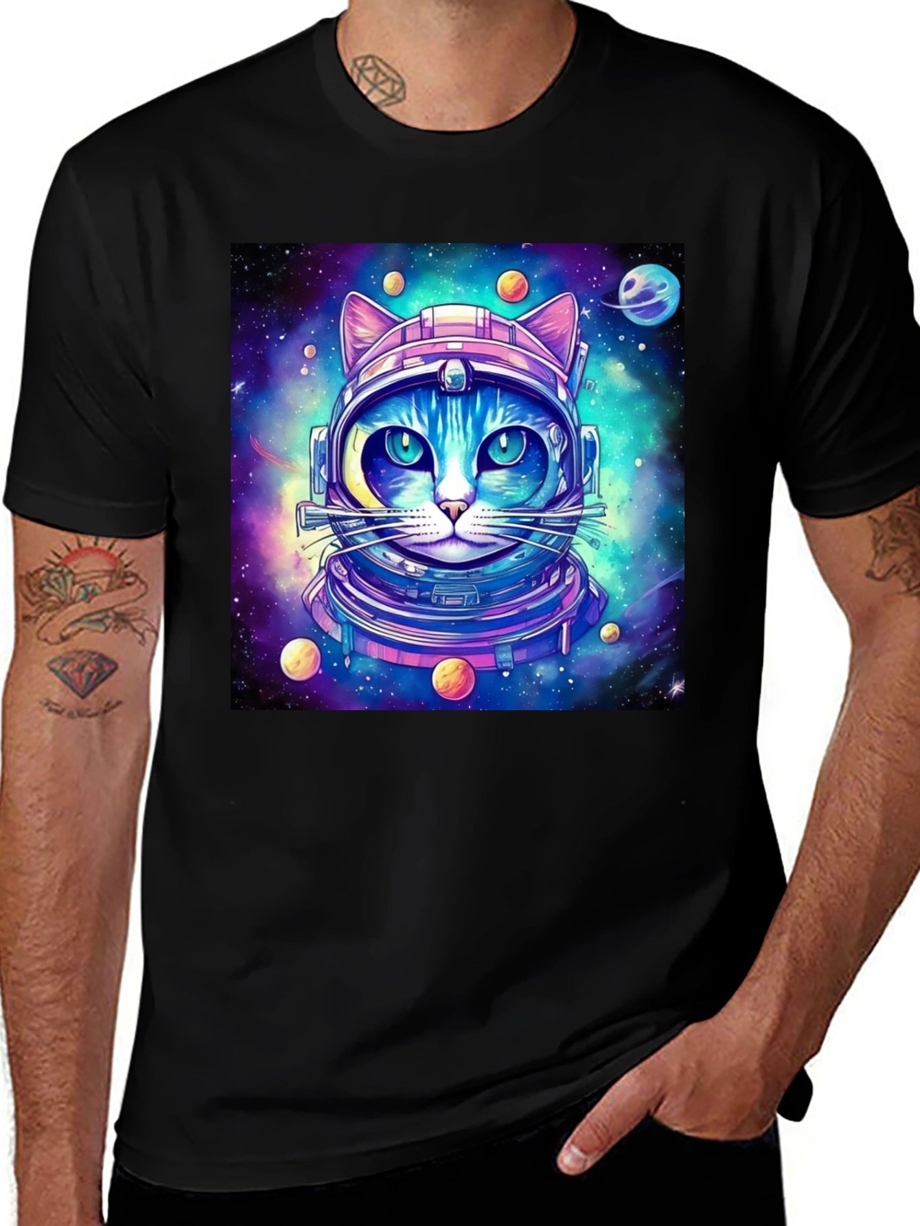 Space Cat T-Shirt - Galaxy Kitten Astronaut Tee