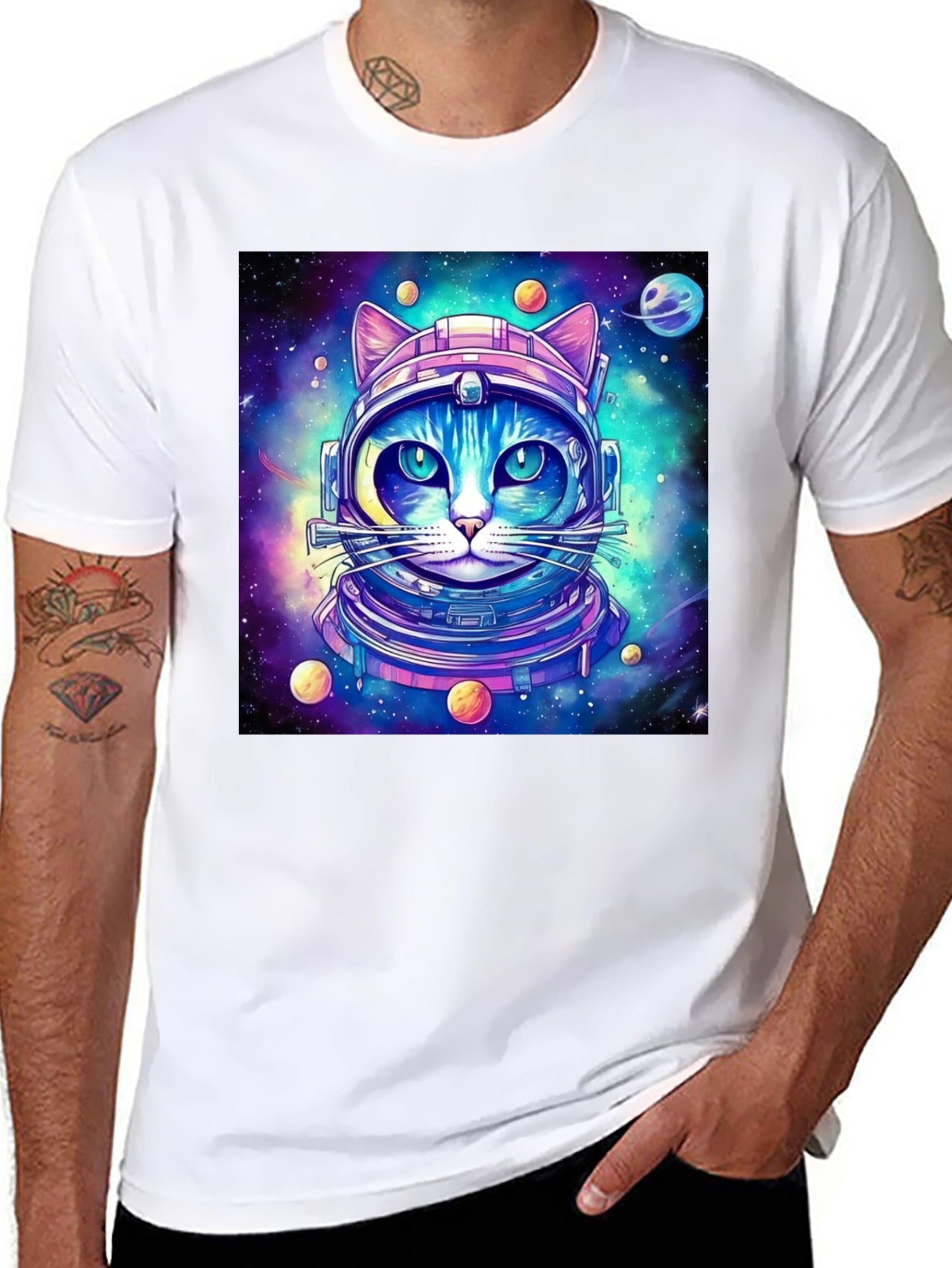 Space Cat T-Shirt - Galaxy Kitten Astronaut Tee