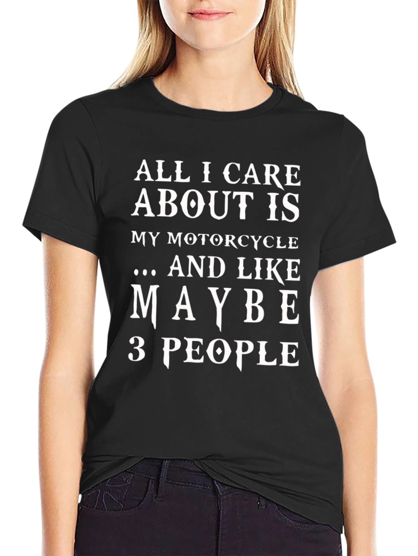 Motorcycle & 3 People Graphic T-Shirt