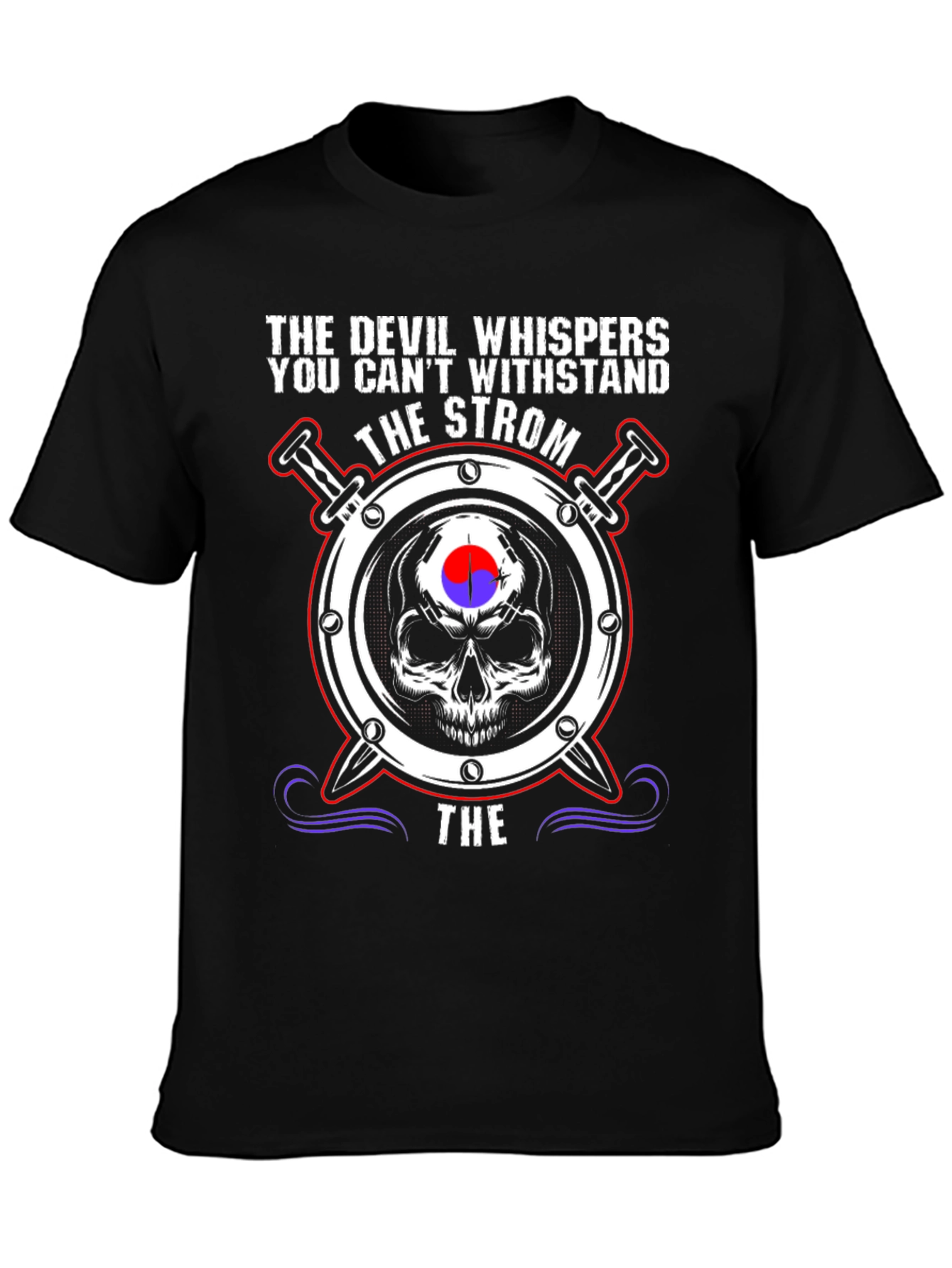 Devil Whispers Strom T-Shirt Skull Design
