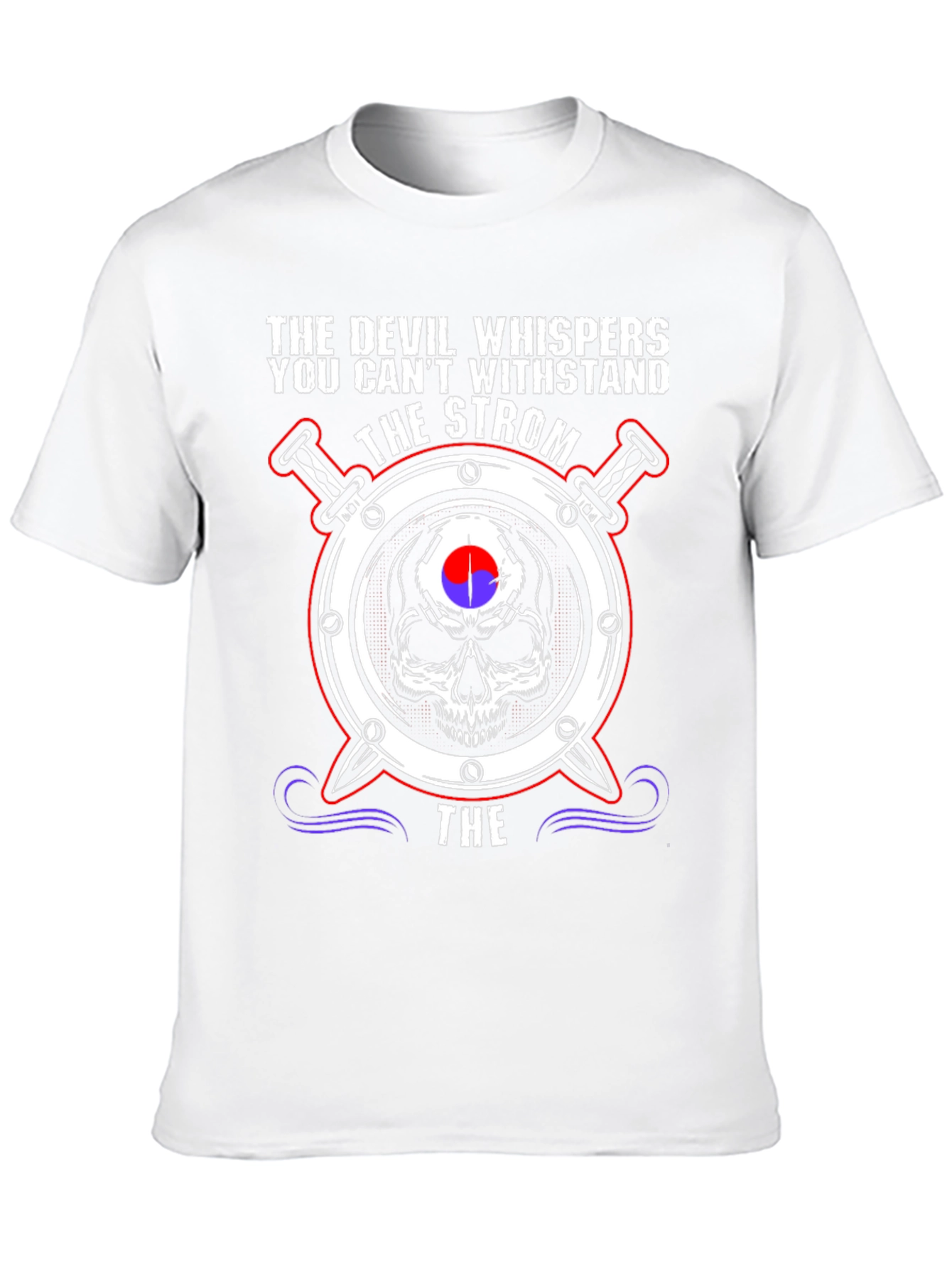 Devil Whispers Strom T-Shirt Skull Design