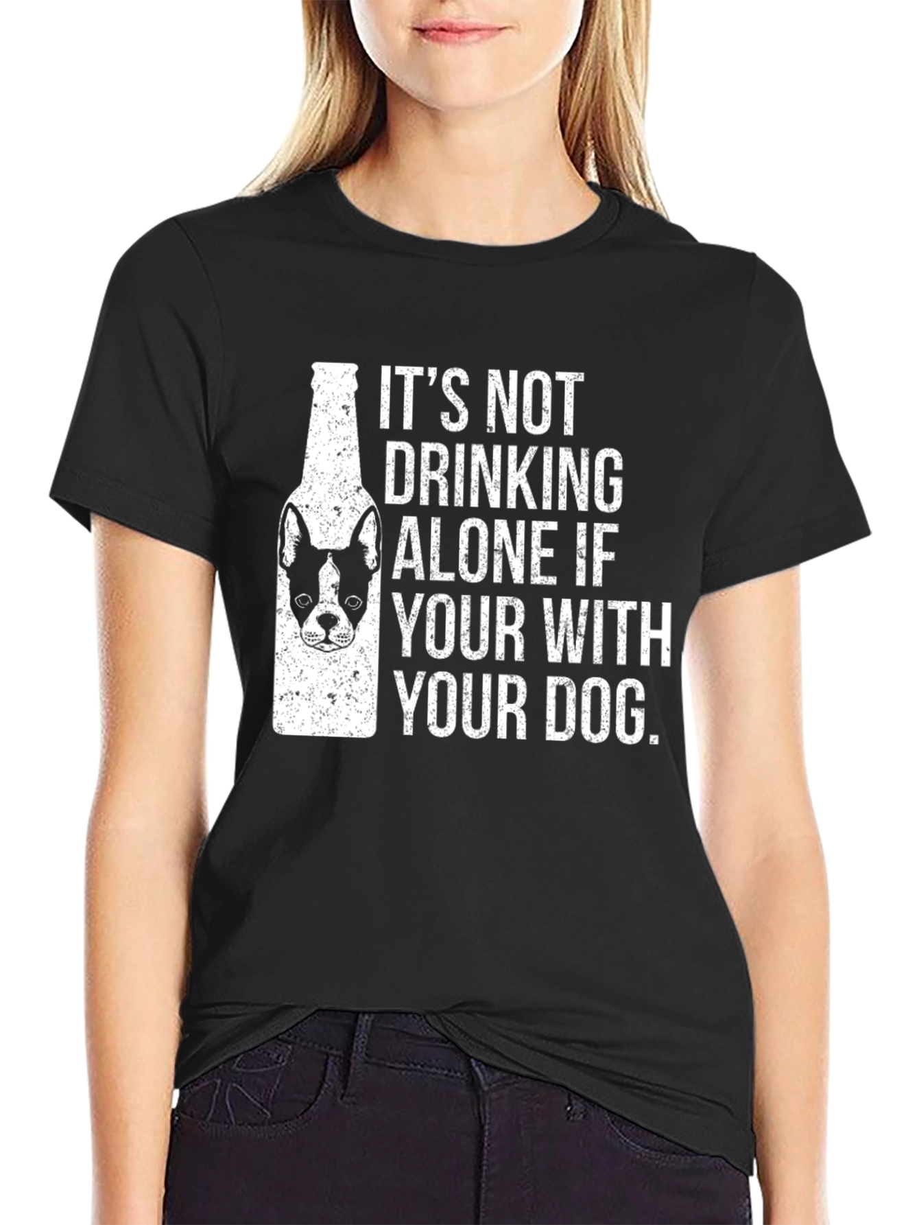 Drinking Alone Dog Lover T-Shirt