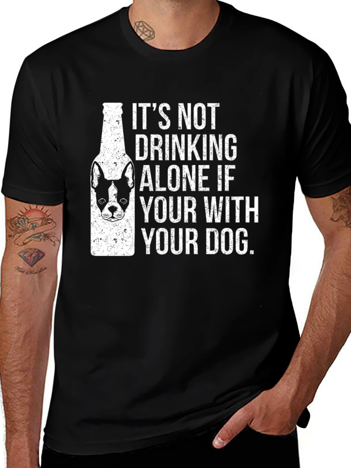 Drinking Alone Dog Lover T-Shirt