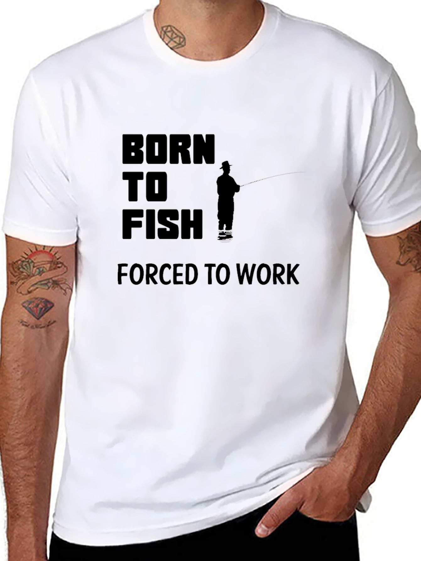 Born to Fish Black Graphic Tee