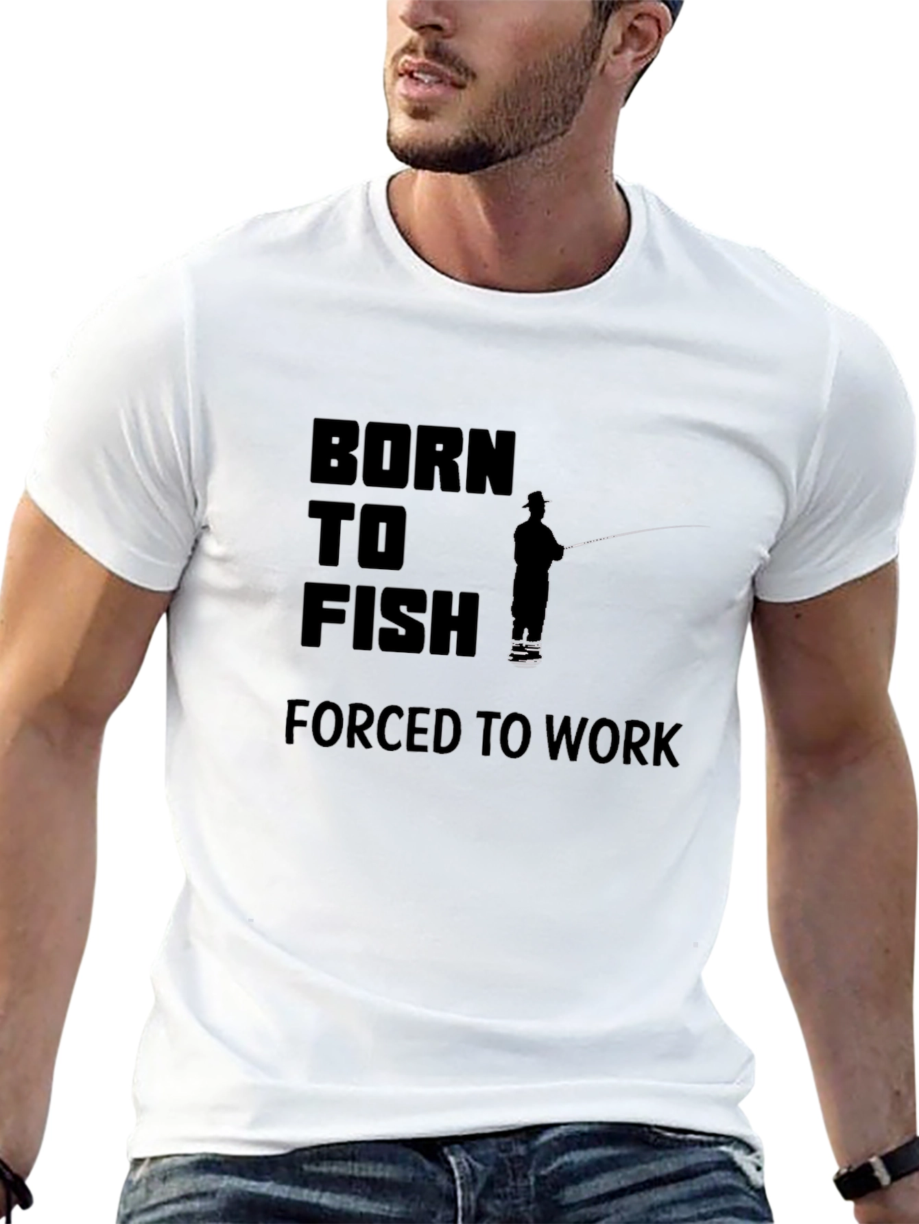 Born to Fish Black Graphic Tee