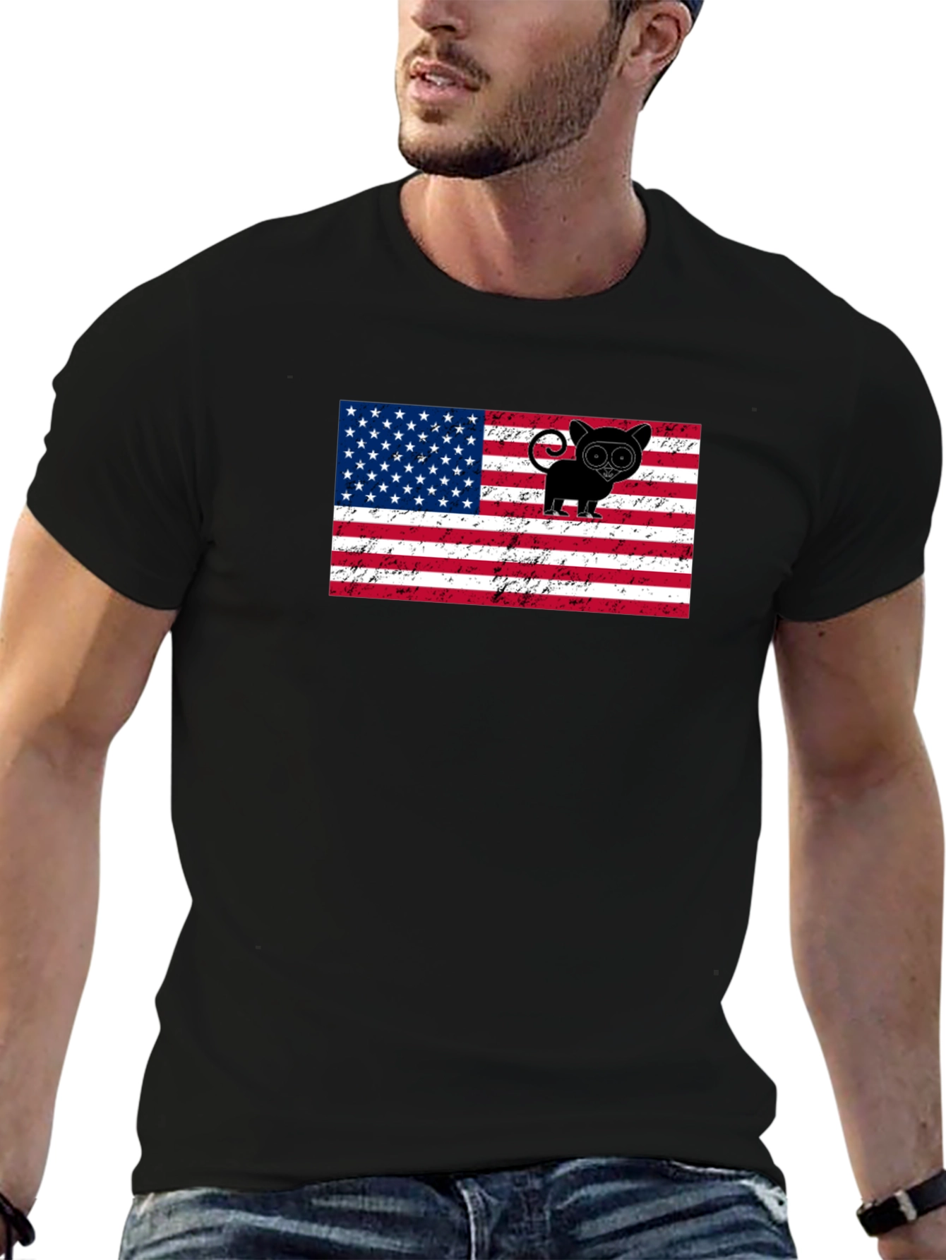 USA Flag Tarsier Graphic Tee