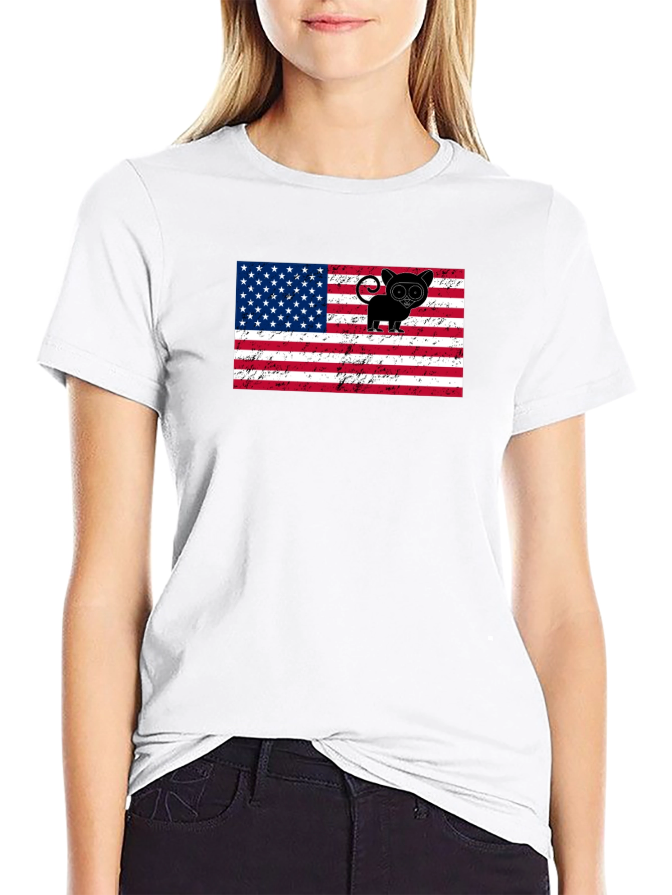 USA Flag Tarsier Graphic Tee