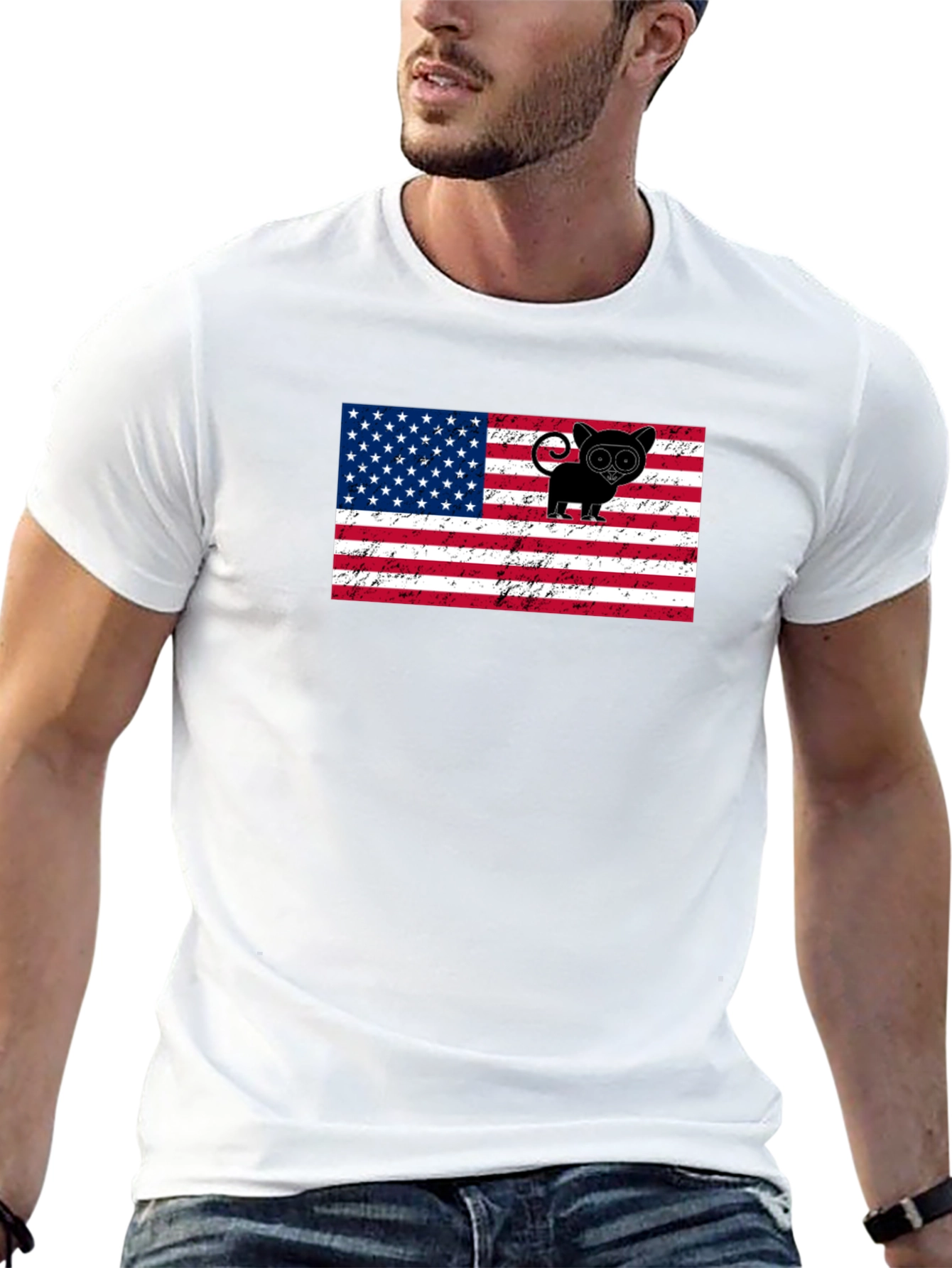 USA Flag Tarsier Graphic Tee