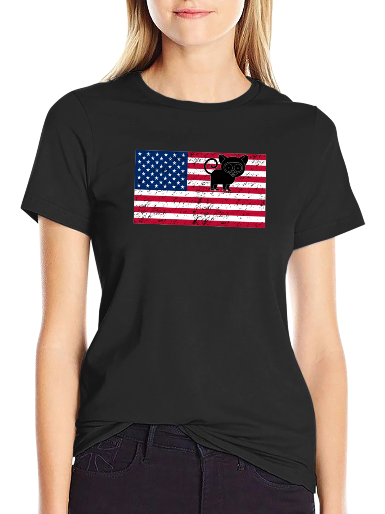 USA Flag Tarsier Graphic Tee
