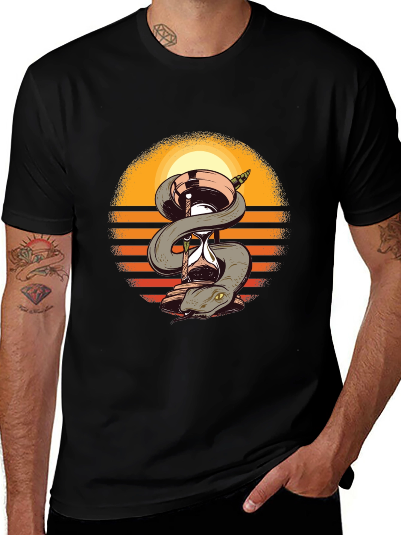 Snake & Hourglass T-Shirt - Time is Precious