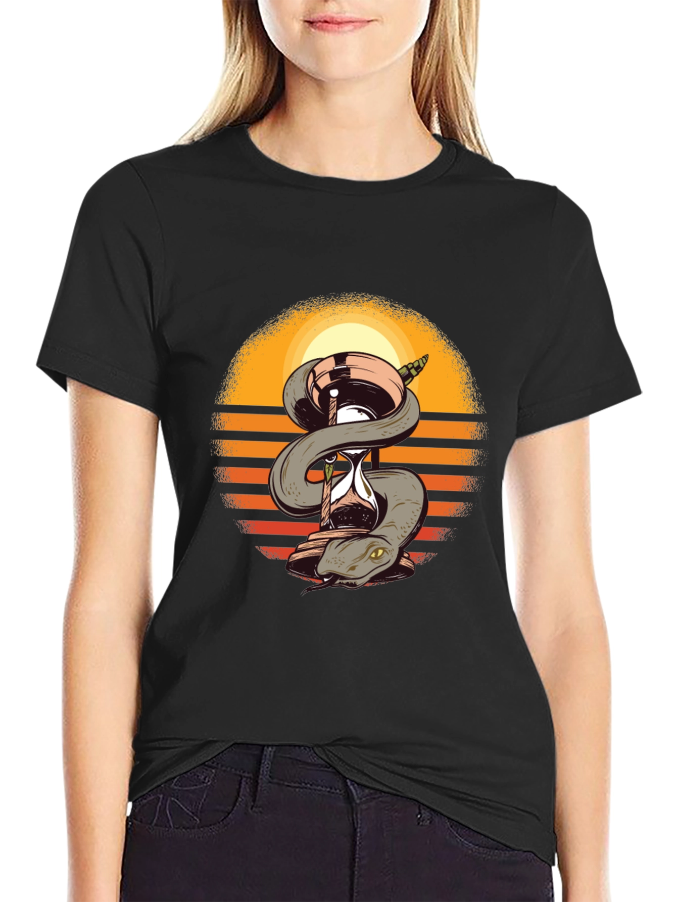 Snake & Hourglass T-Shirt - Time is Precious