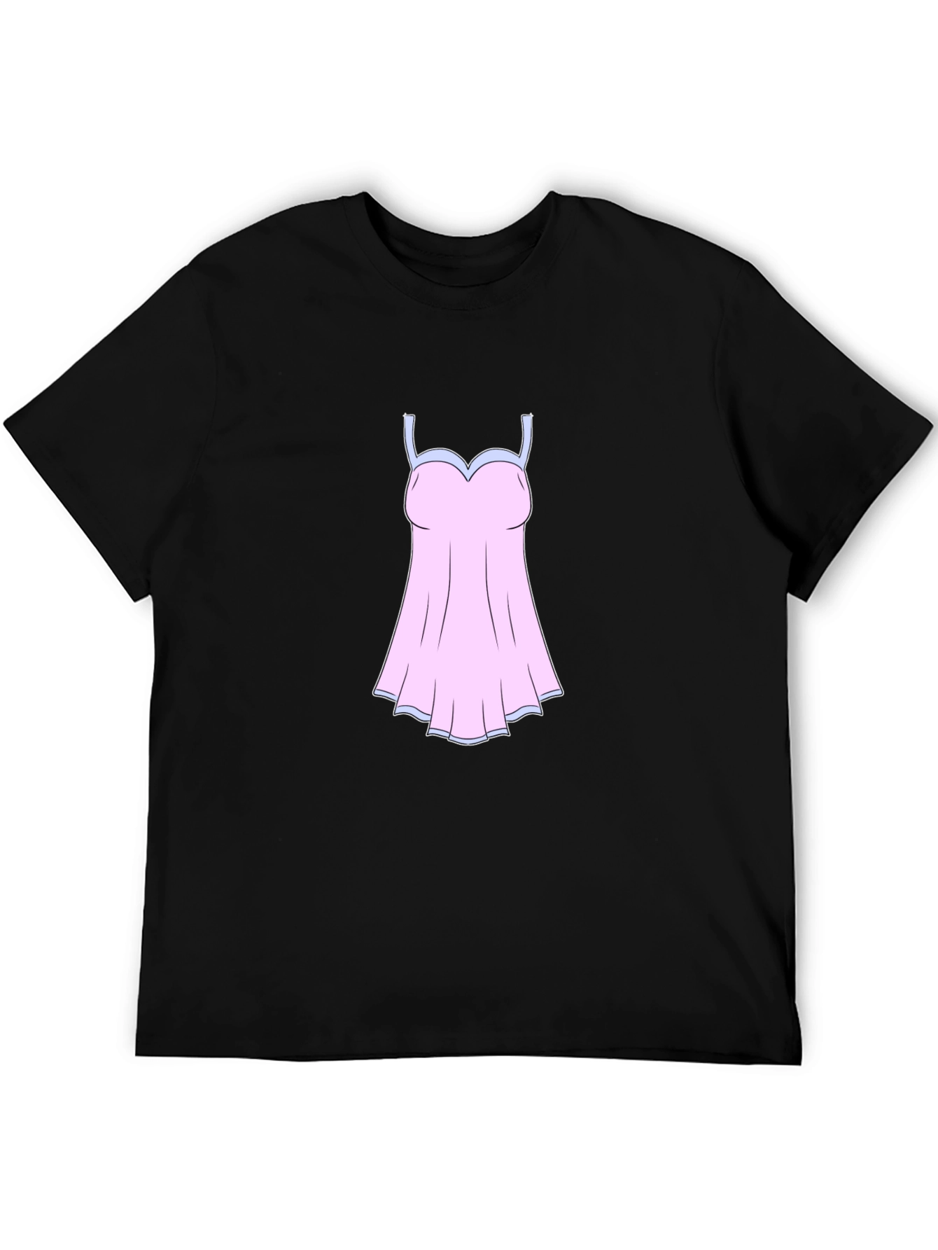 Novelty Black T-Shirt with Nightgown Graphic