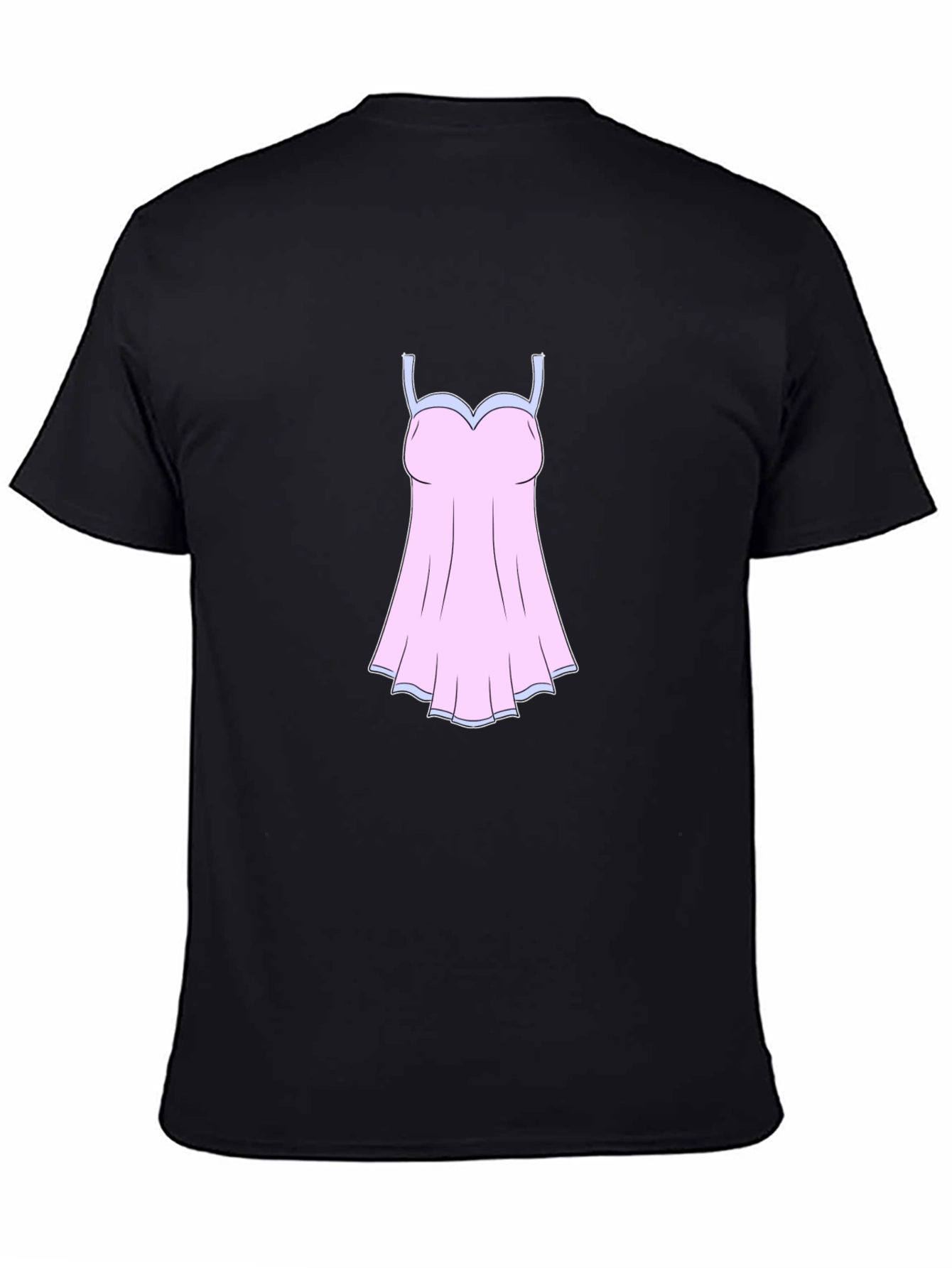 Novelty Black T-Shirt with Nightgown Graphic