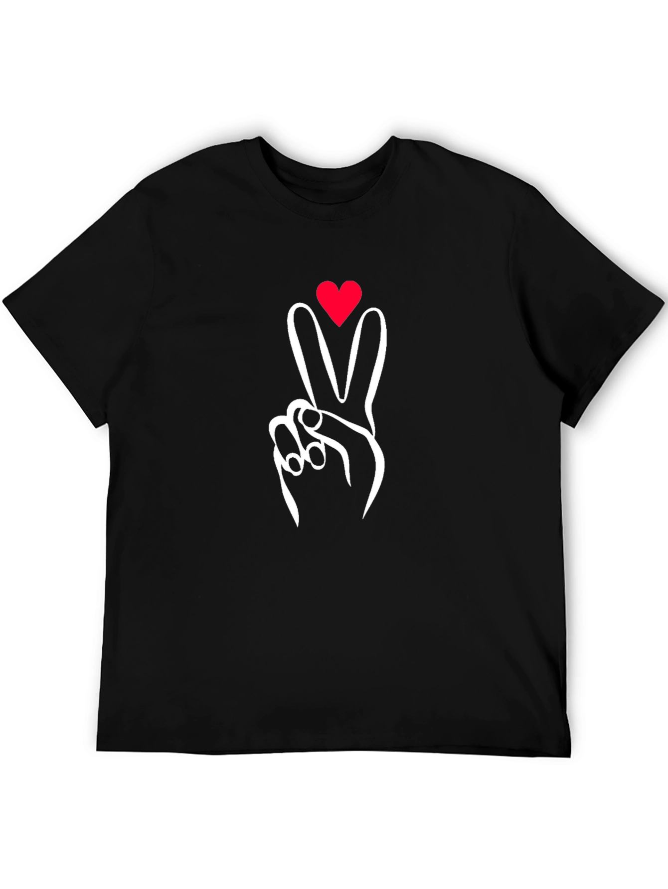 Peace Love Sign Graphic Tee - Black