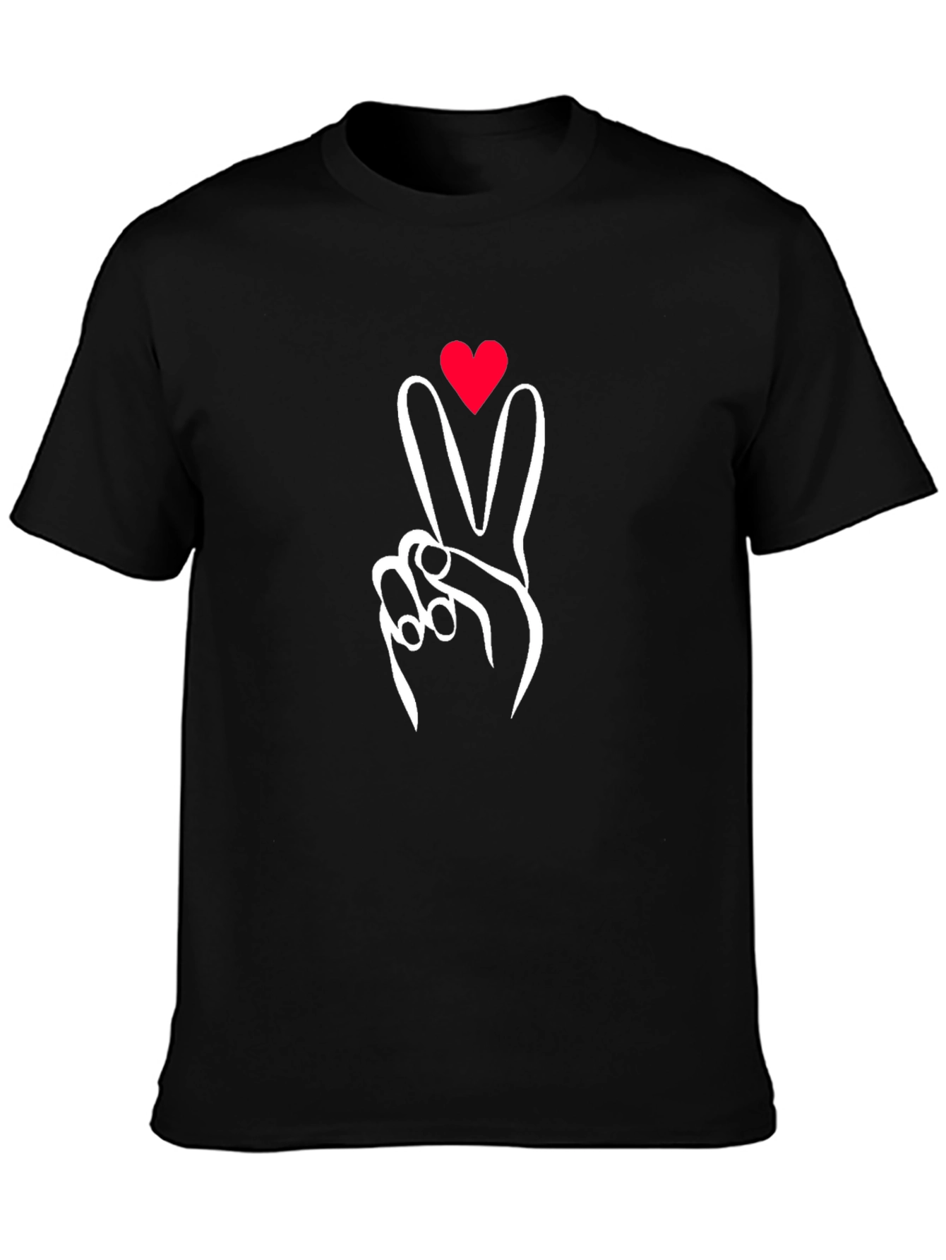 Peace Love Sign Graphic Tee - Black
