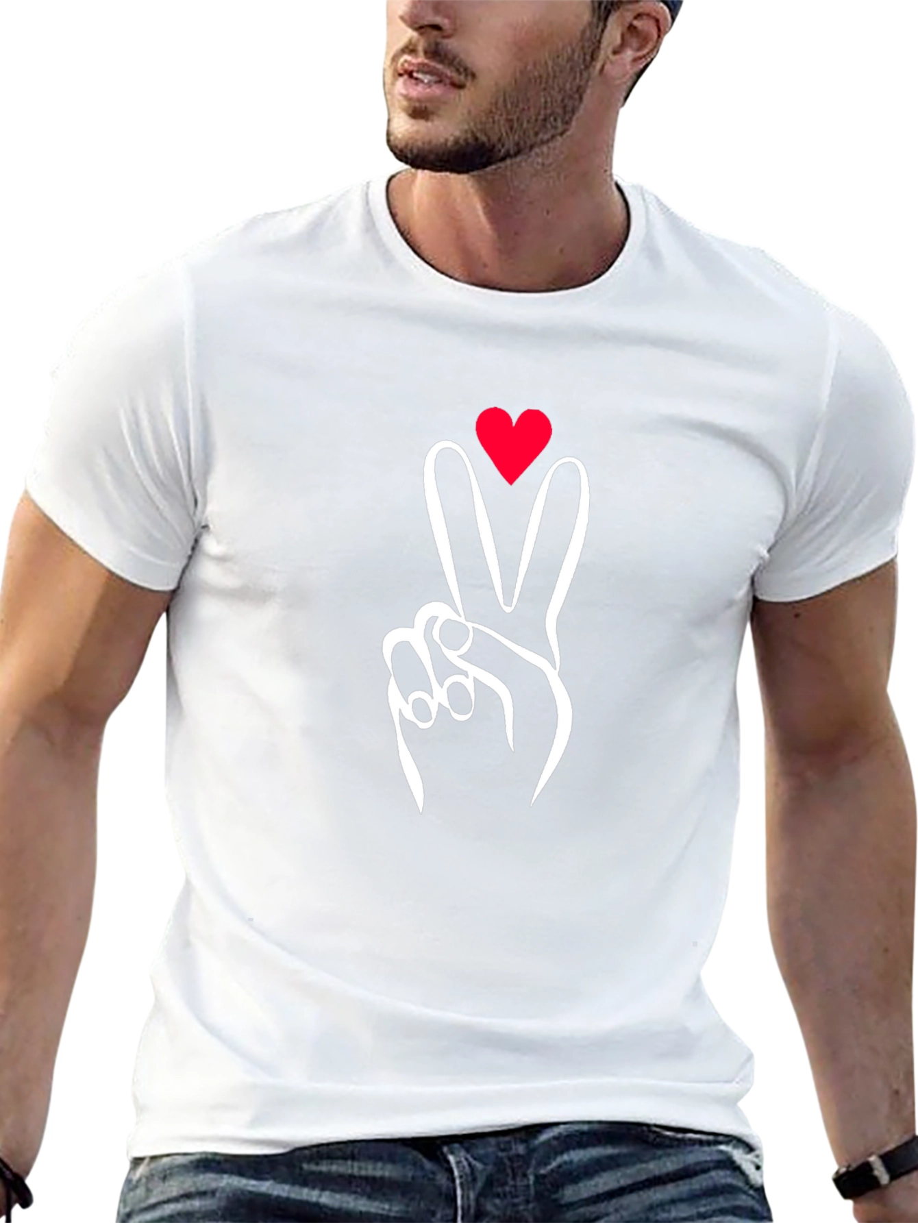 Peace Love Sign Graphic Tee - Black