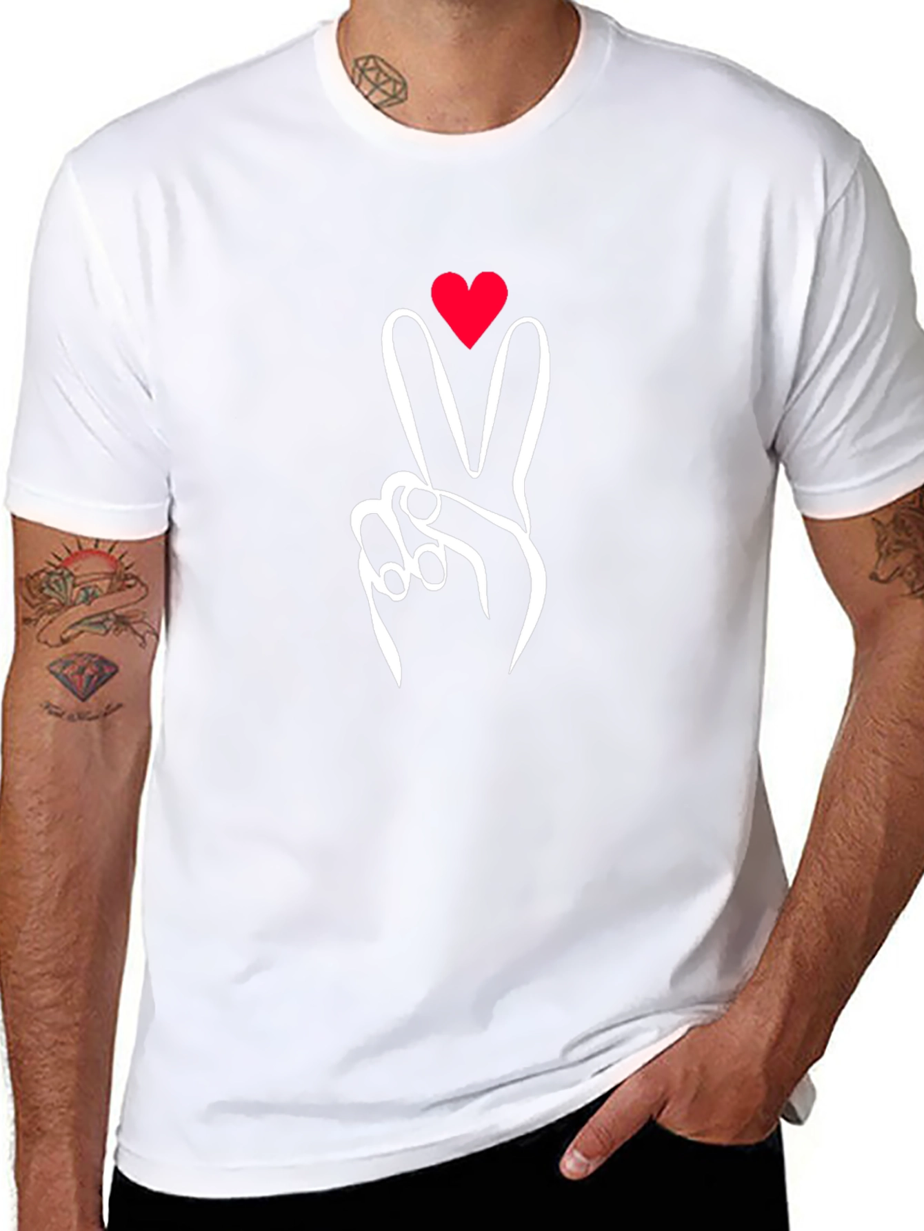 Peace Love Sign Graphic Tee - Black