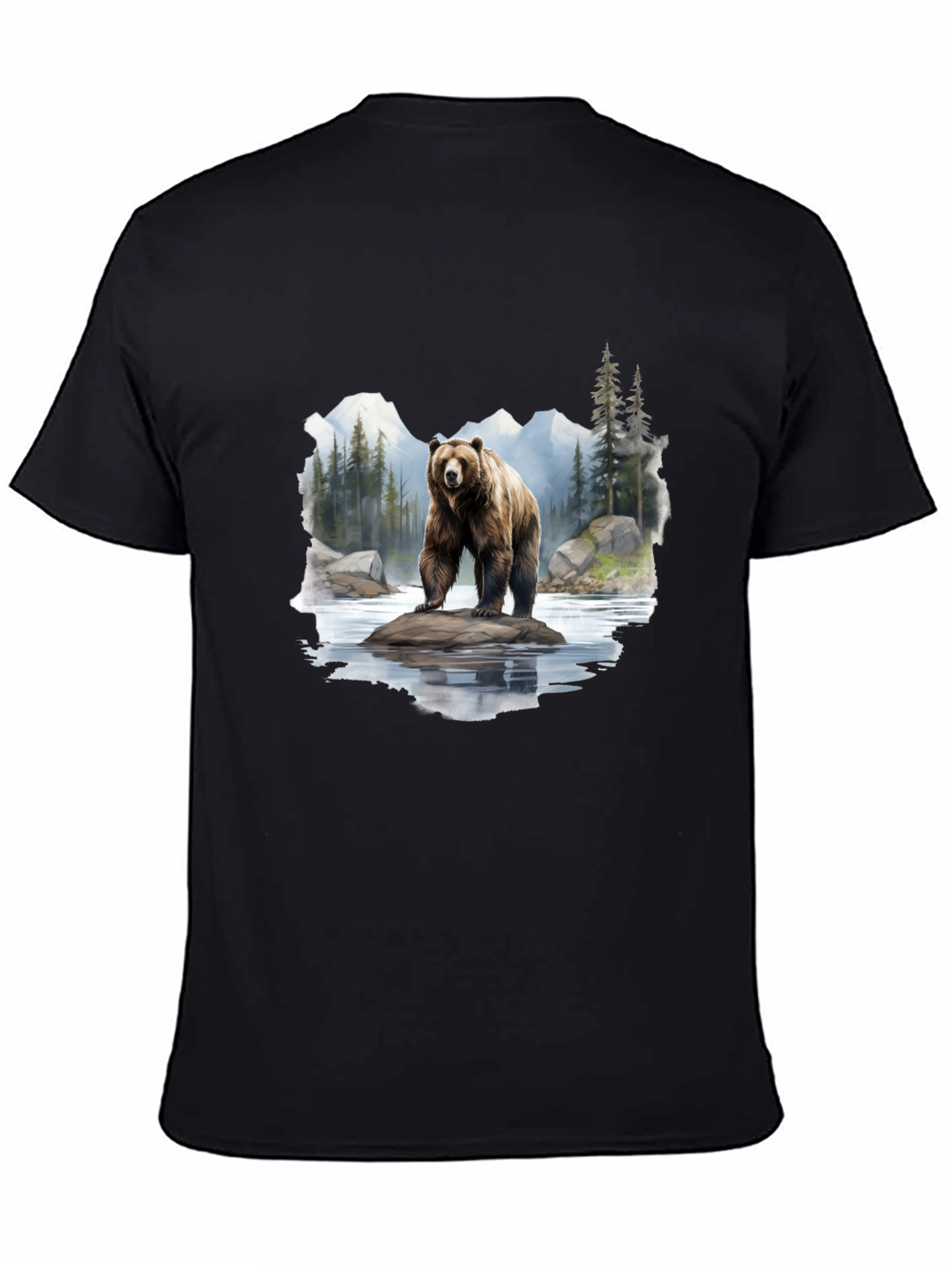 Bear On Rock Graphic Tee - Nature Lovers Apparel
