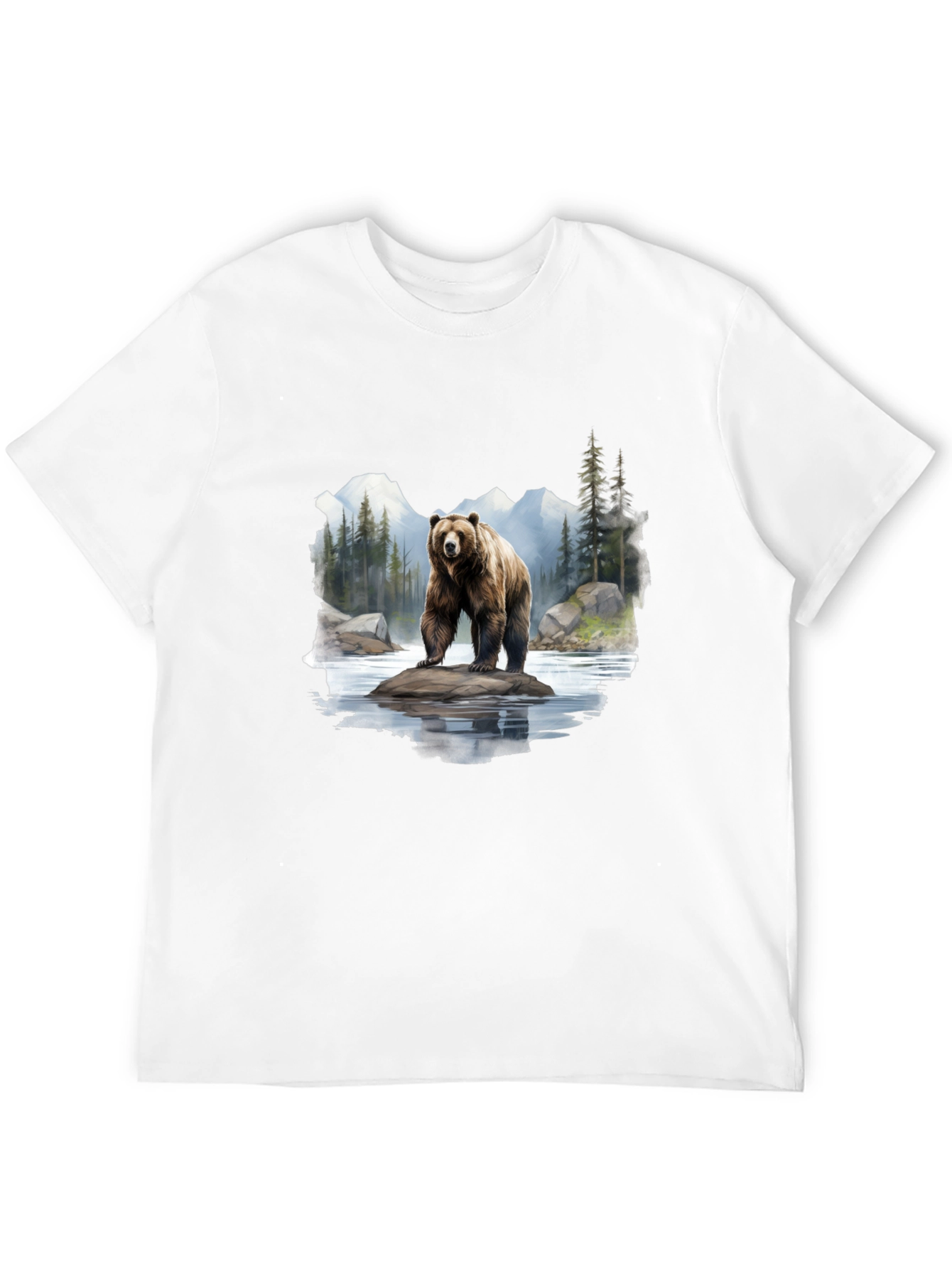 Bear On Rock Graphic Tee - Nature Lovers Apparel