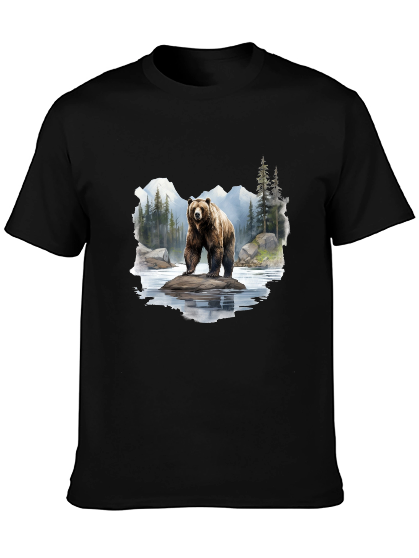 Bear On Rock Graphic Tee - Nature Lovers Apparel