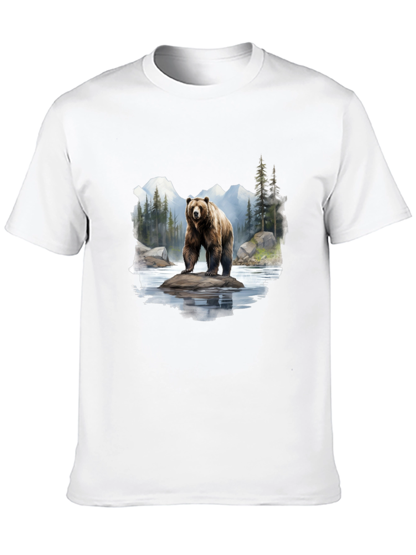 Bear On Rock Graphic Tee - Nature Lovers Apparel