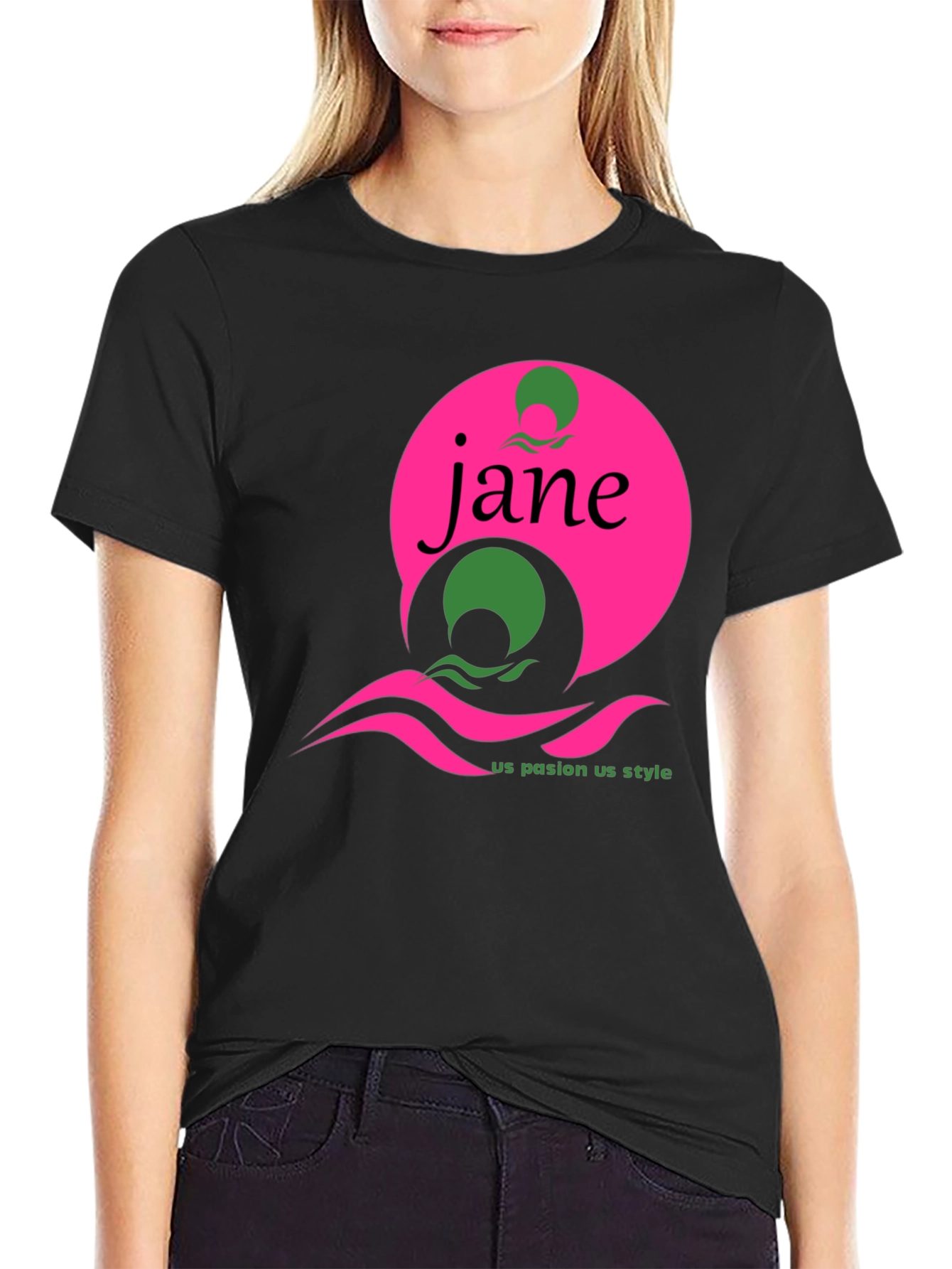 Jane Graphic Tee - Black Short Sleeve T-Shirt