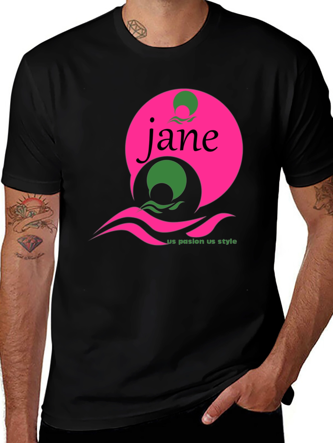 Jane Graphic Tee - Black Short Sleeve T-Shirt