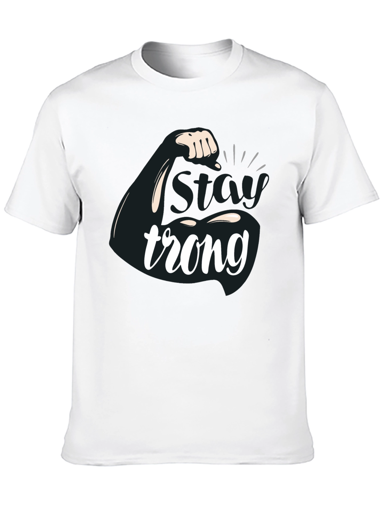Stay Strong Flex Muscle Graphic T-Shirt