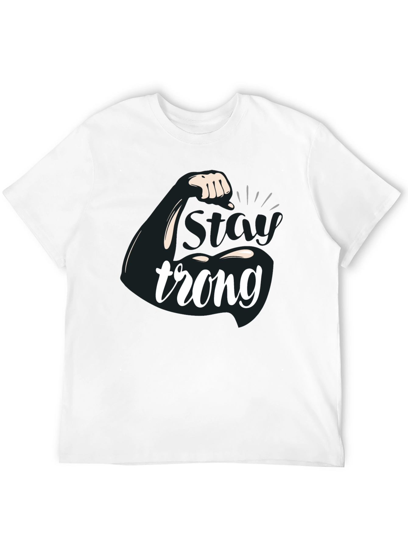 Stay Strong Flex Muscle Graphic T-Shirt