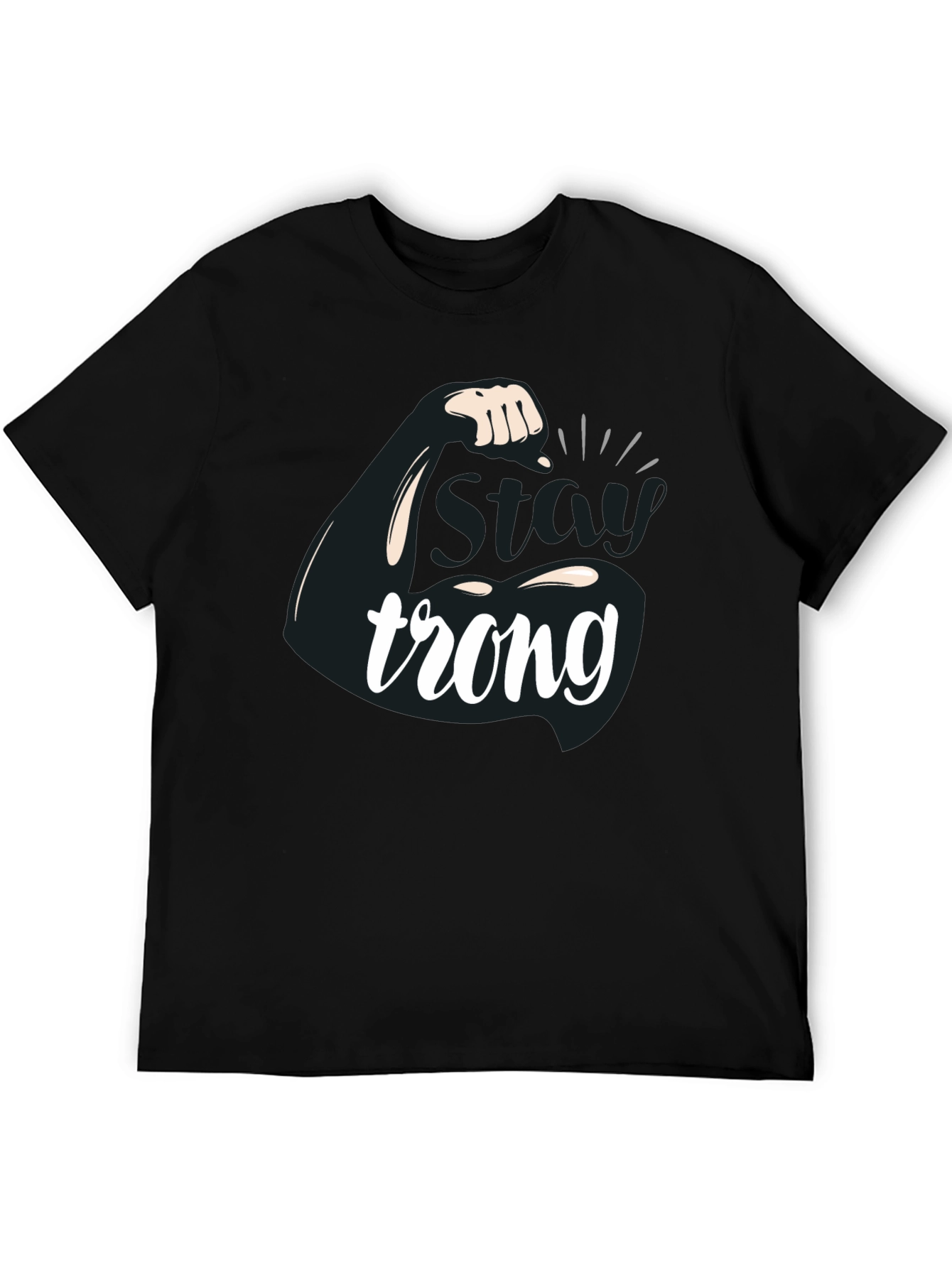 Stay Strong Flex Muscle Graphic T-Shirt