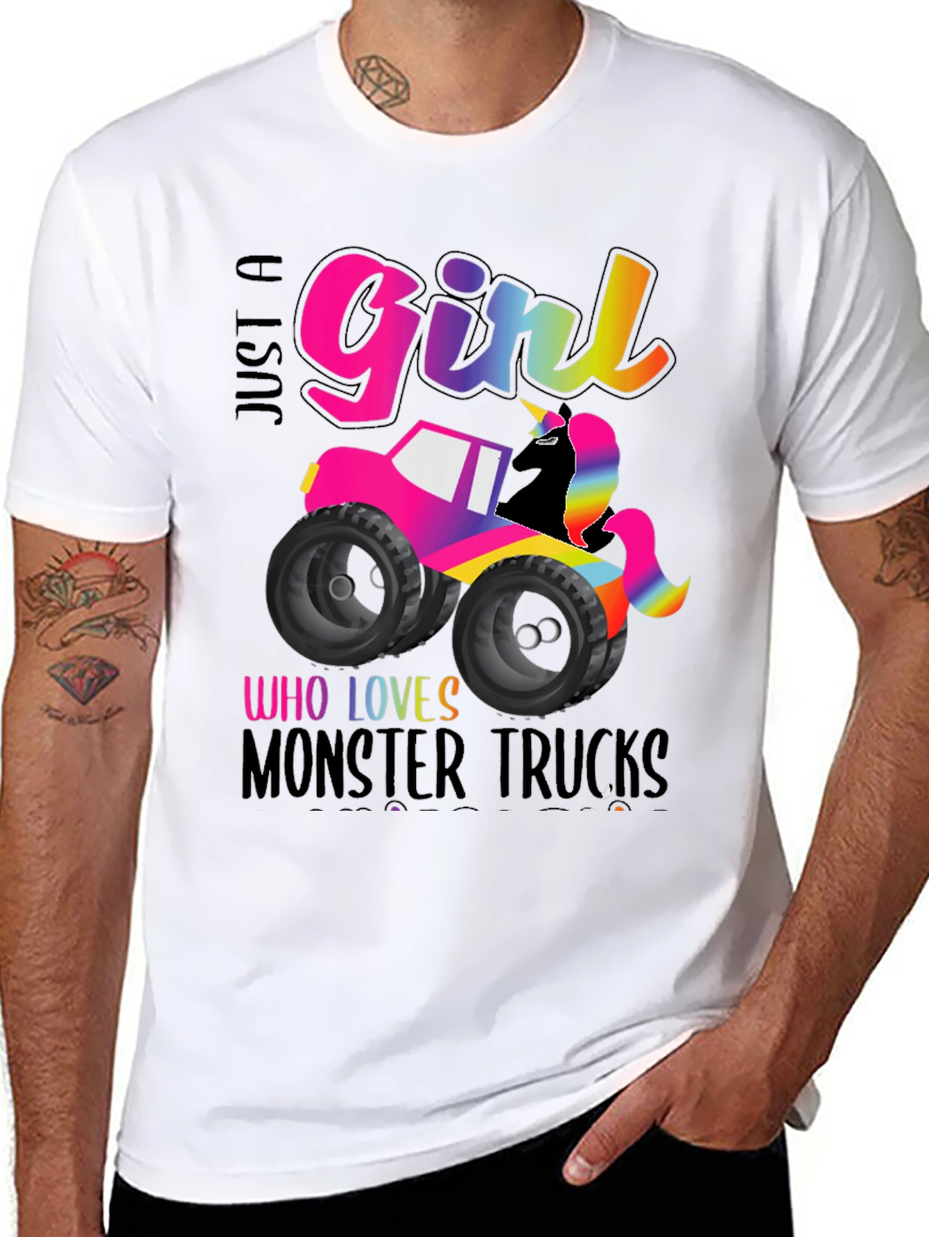 Girl Monster Truck Unicorn T-Shirt