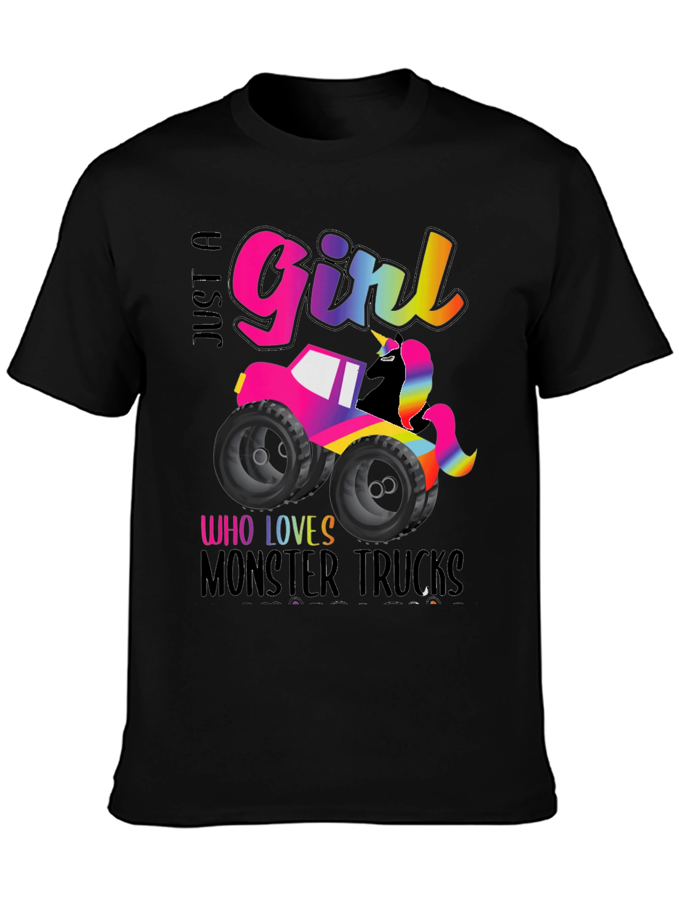 Girl Monster Truck Unicorn T-Shirt