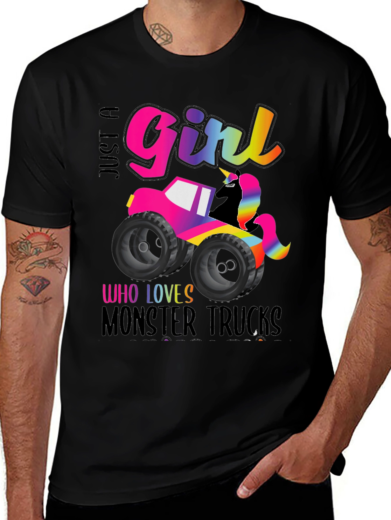 Girl Monster Truck Unicorn T-Shirt