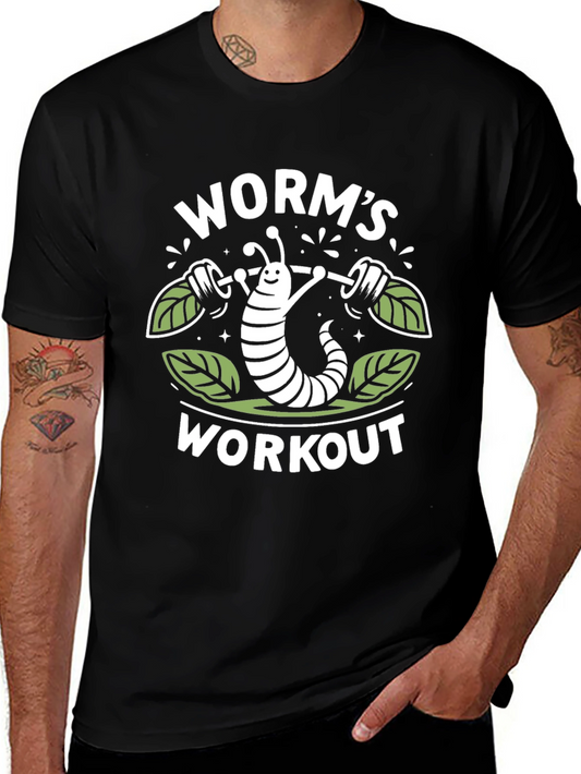 Worms Workout T-Shirt - Black Graphic Tee