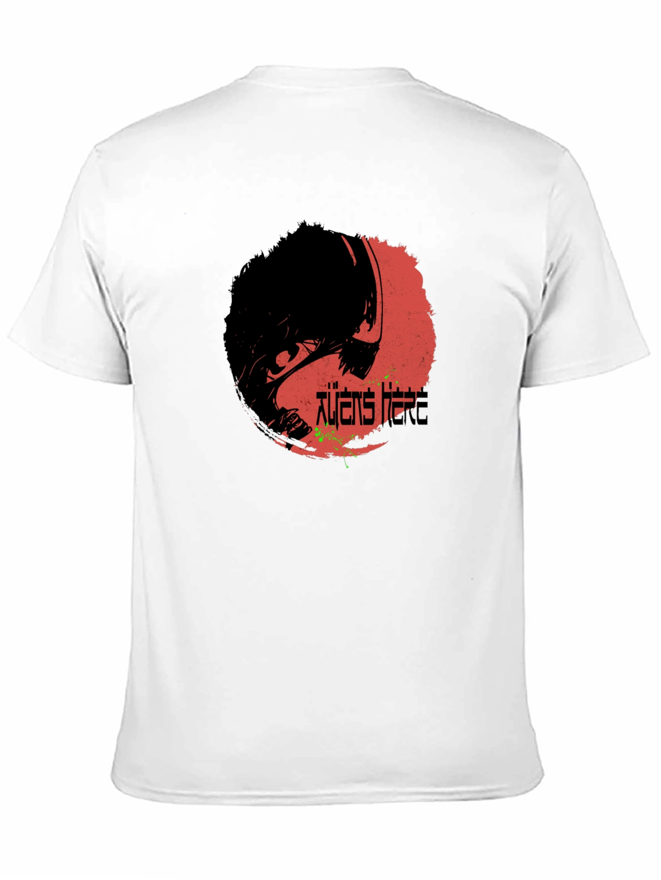 Aliens Here Graphic T-Shirt - Black Cotton Tee