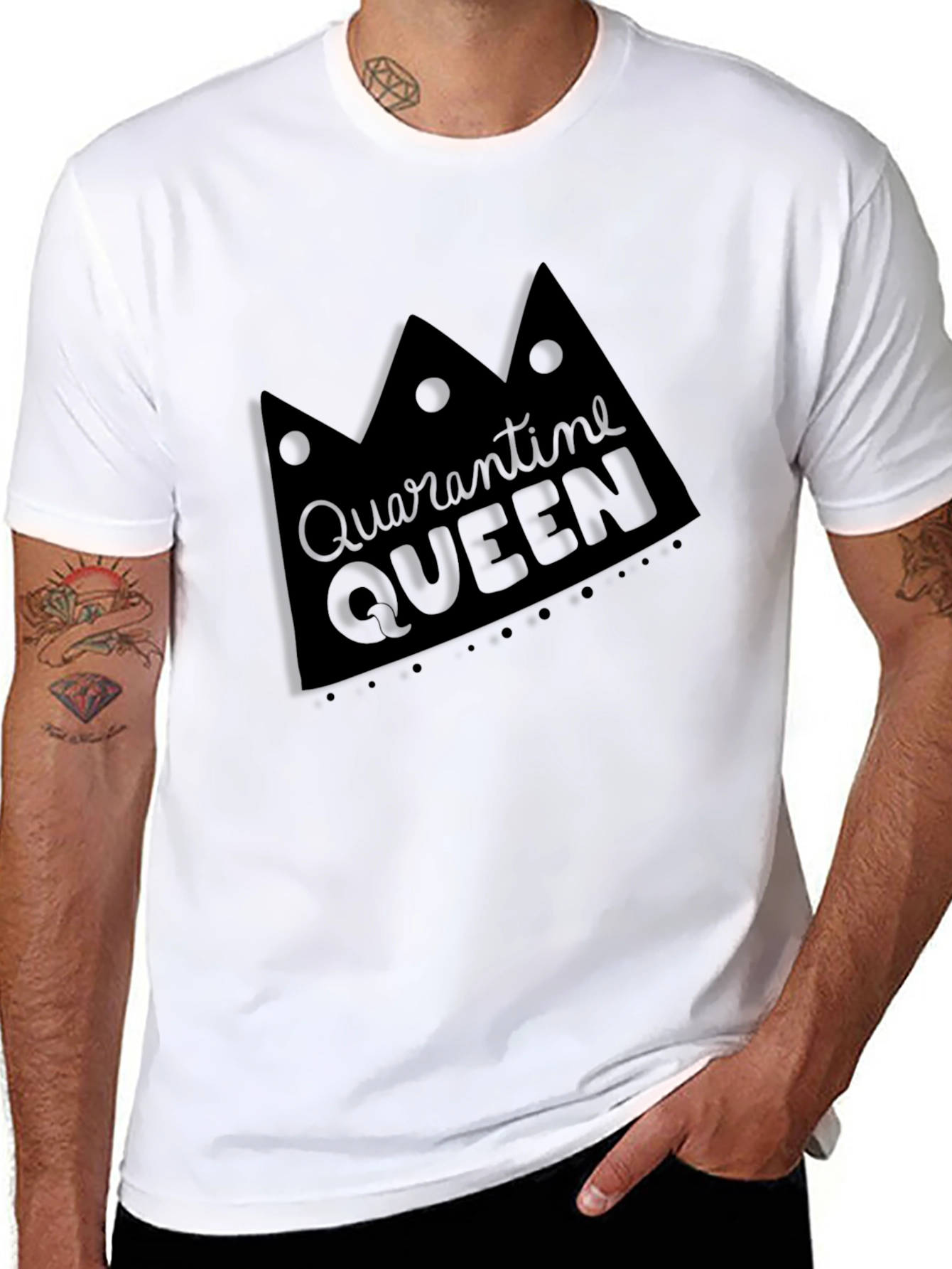 Quarantine Queen Black Crew Neck Tee