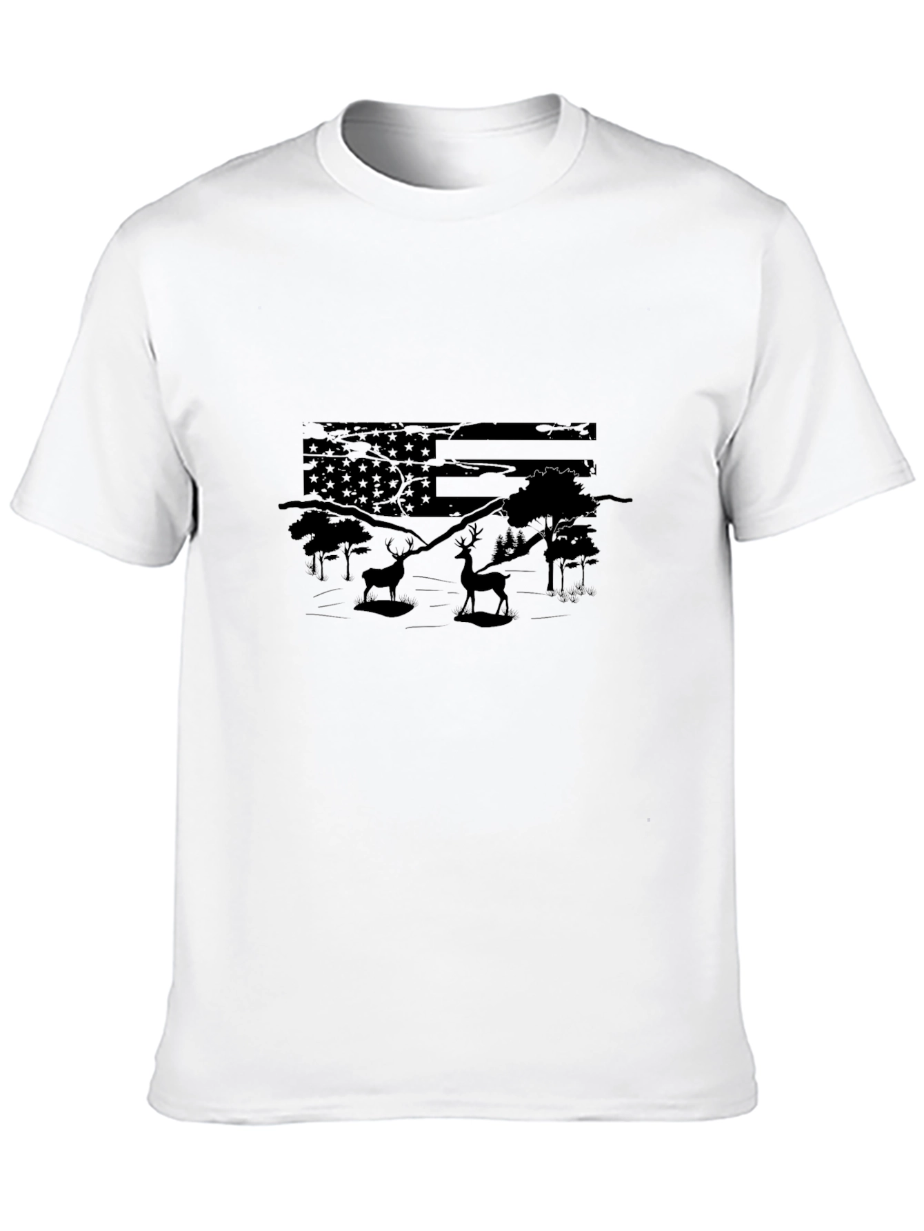 American Flag Deer Hunting T-Shirt