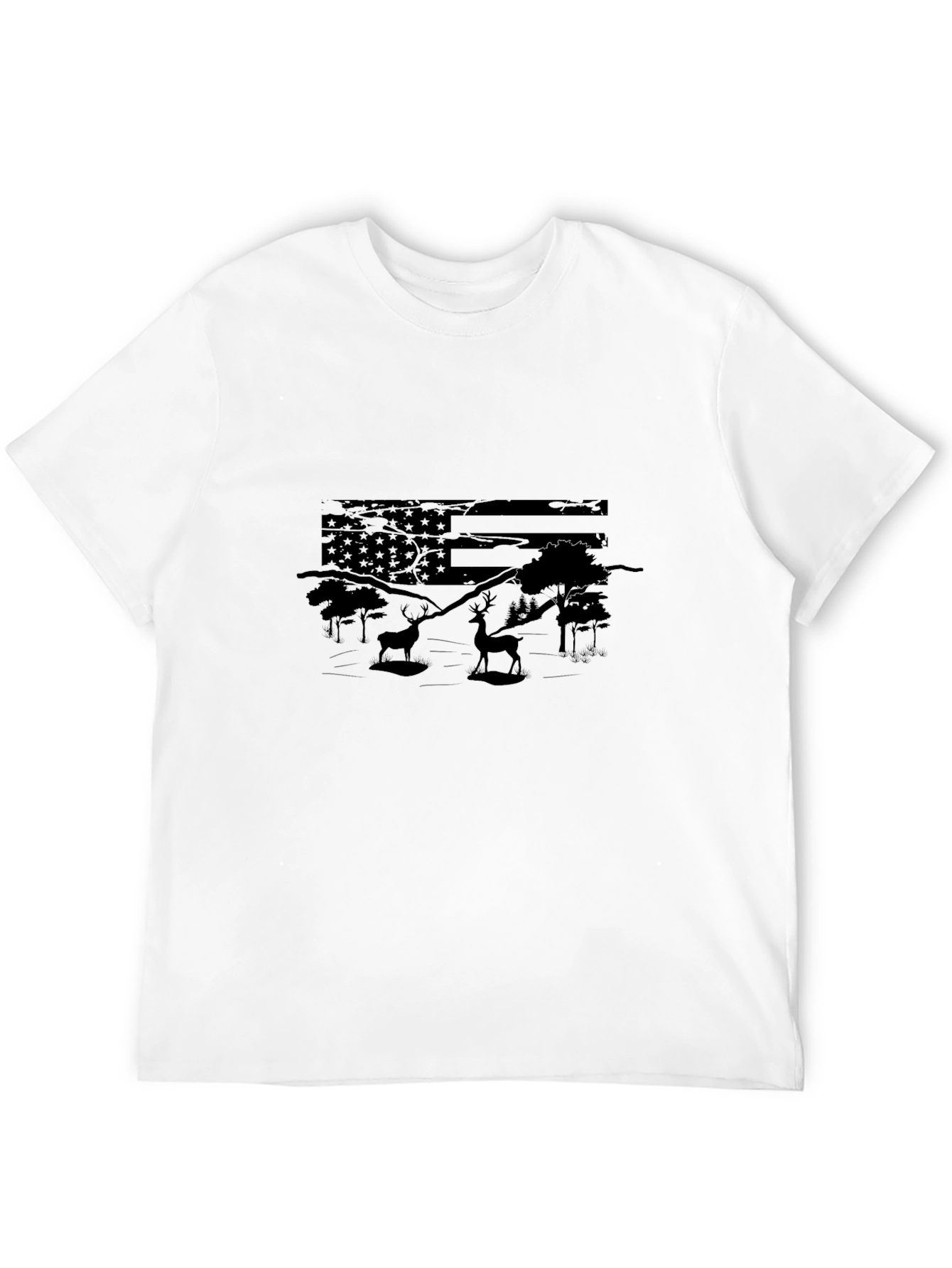 American Flag Deer Hunting T-Shirt