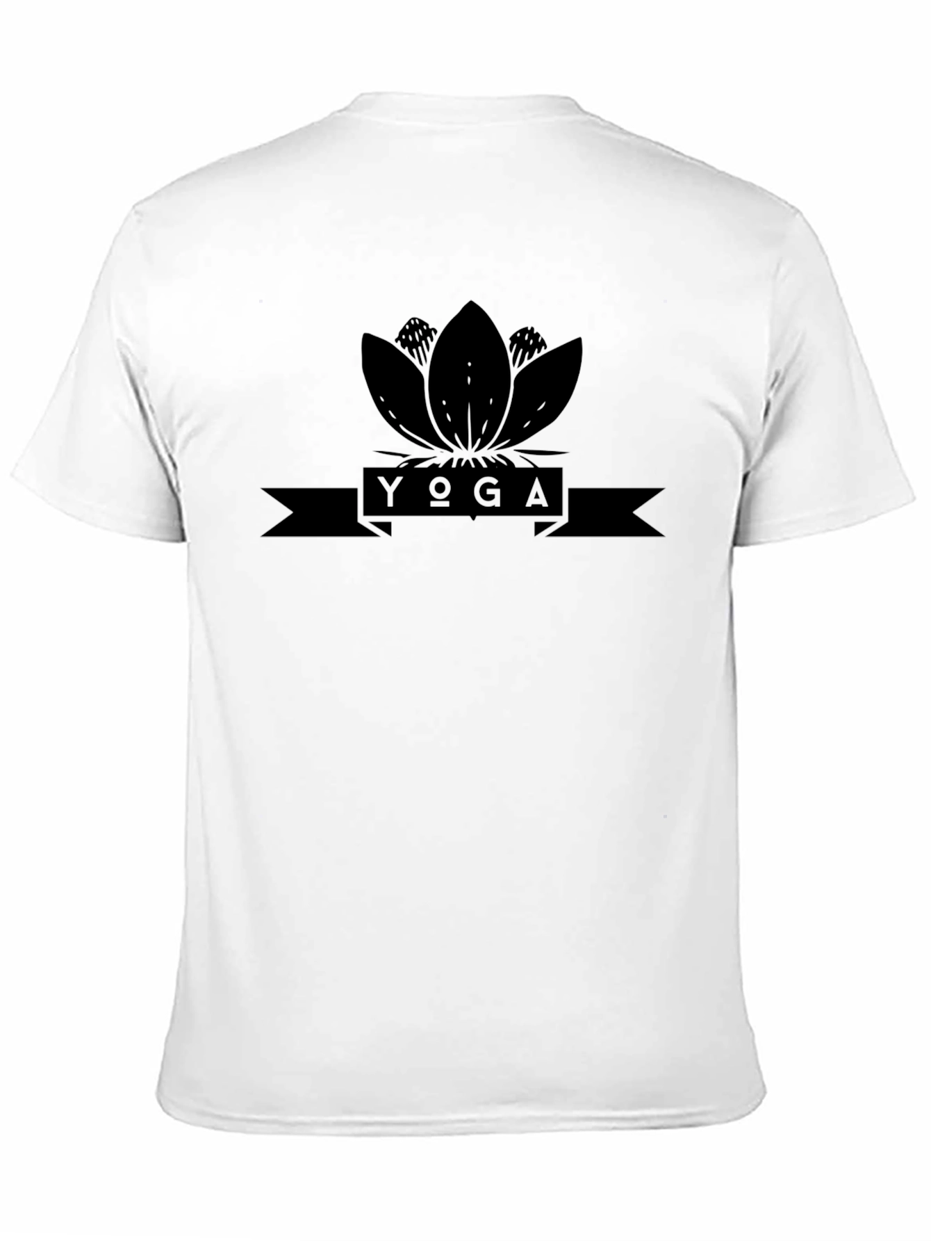 Black Yoga Lotus T-Shirt - Meditative Style
