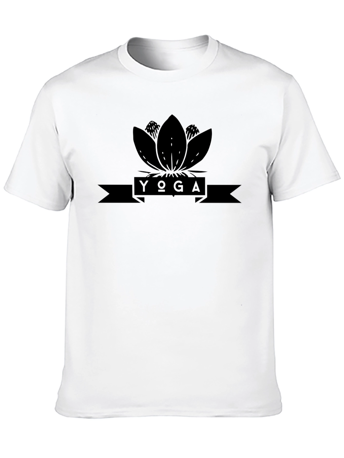Black Yoga Lotus T-Shirt - Meditative Style