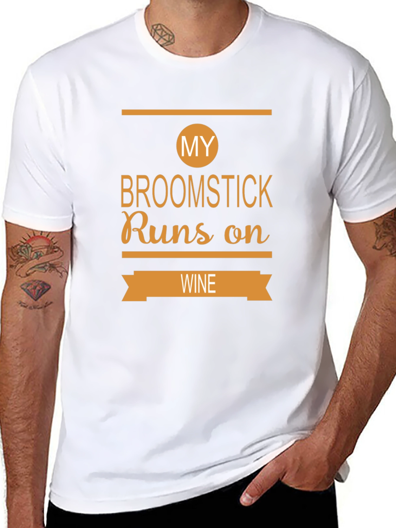My Broomstick Runs On Wine - Funny T-Shirt
