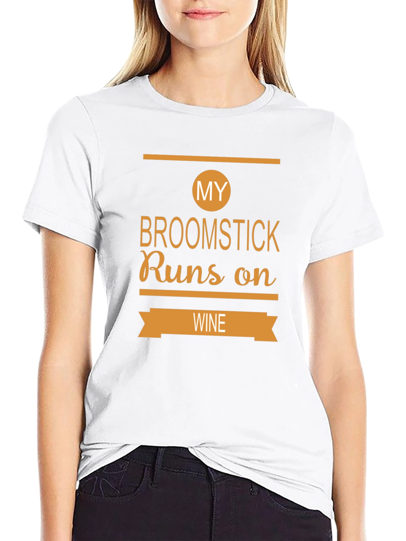 My Broomstick Runs On Wine - Funny T-Shirt